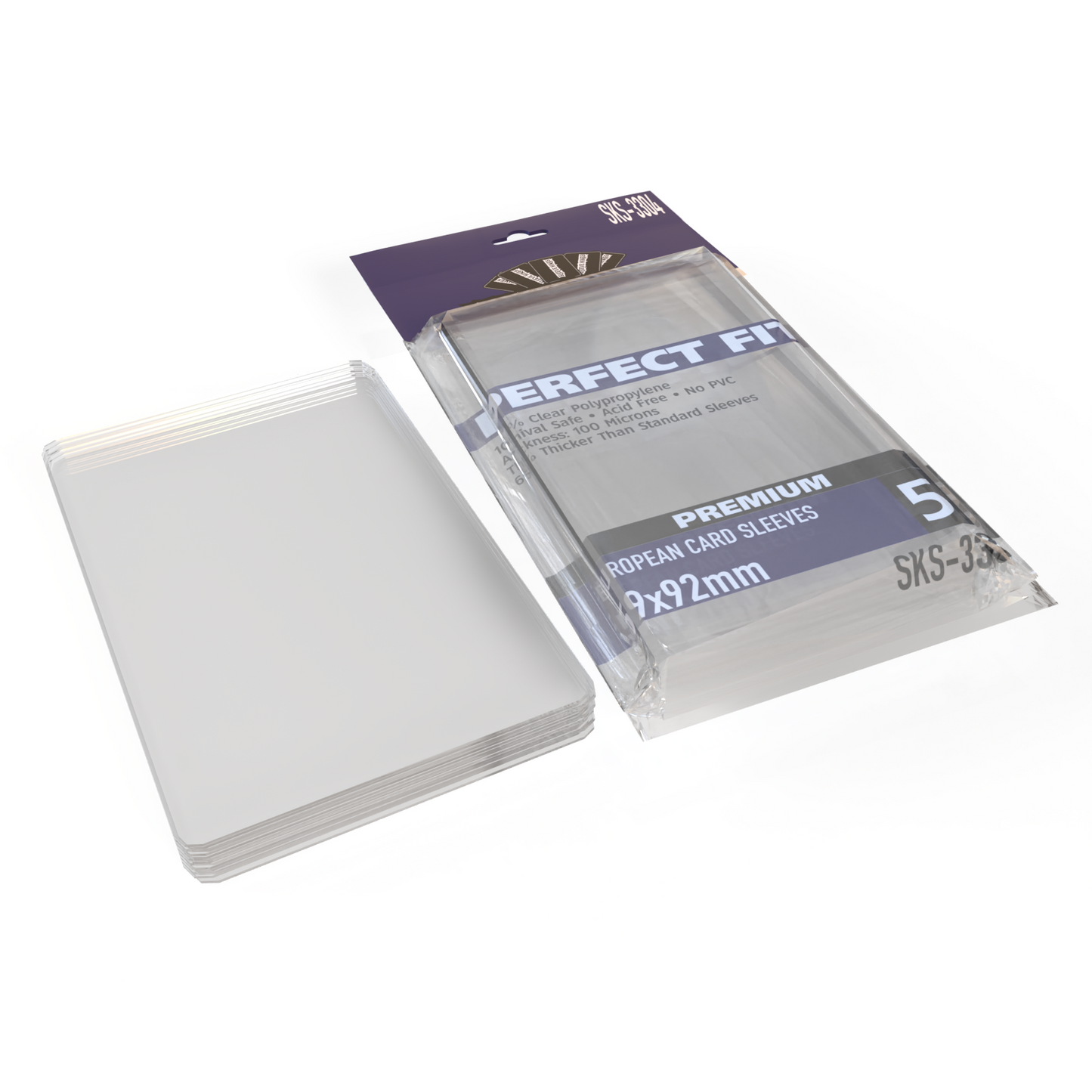 Perfect Fit Premium European Card Sleeves (59x92mm) -55 Pack, 100 Microns SKS-3304