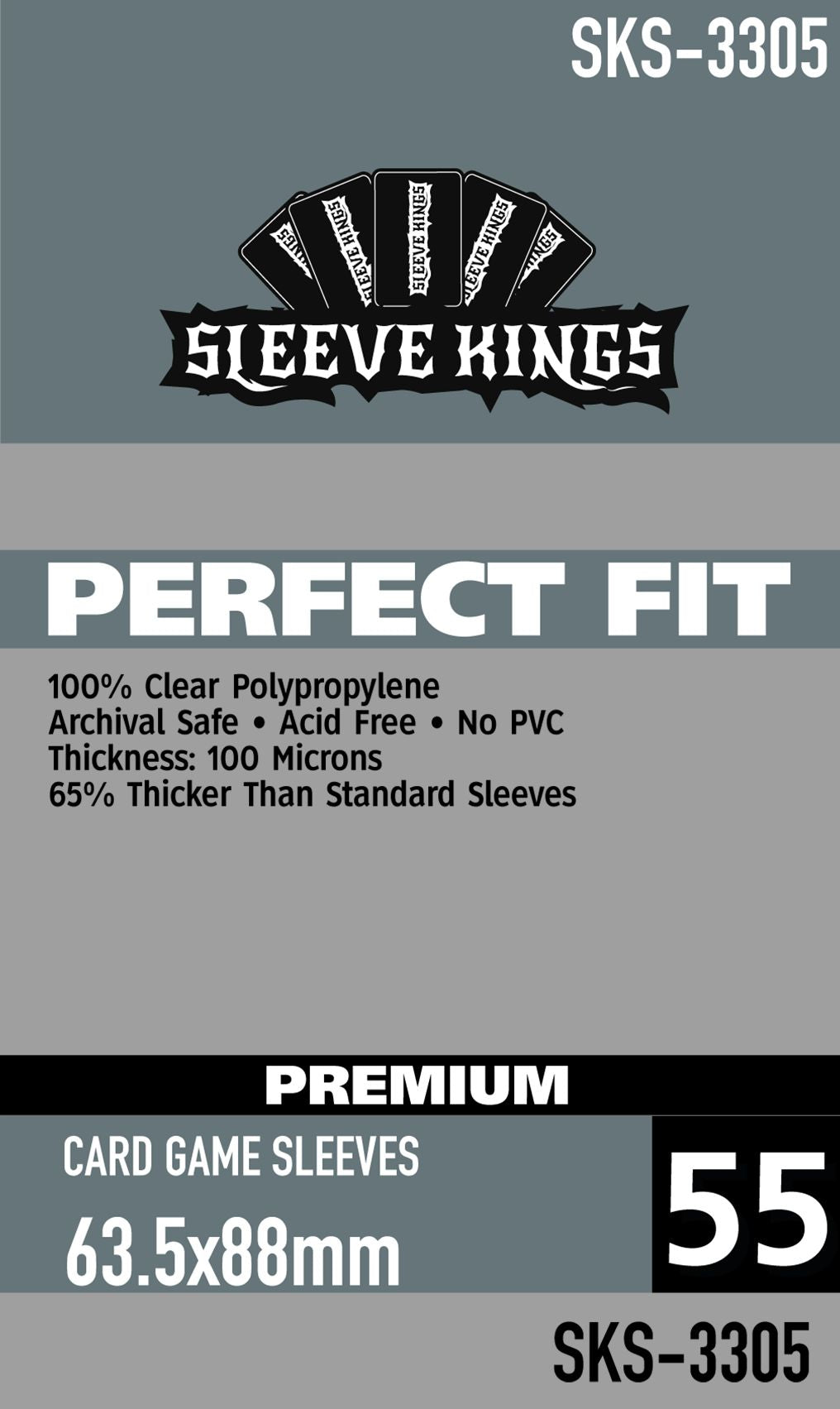 Perfect Fit Premium Card Game Sleeves (63.5x88mm) -55 Pack, 100 Microns. SKS-3305