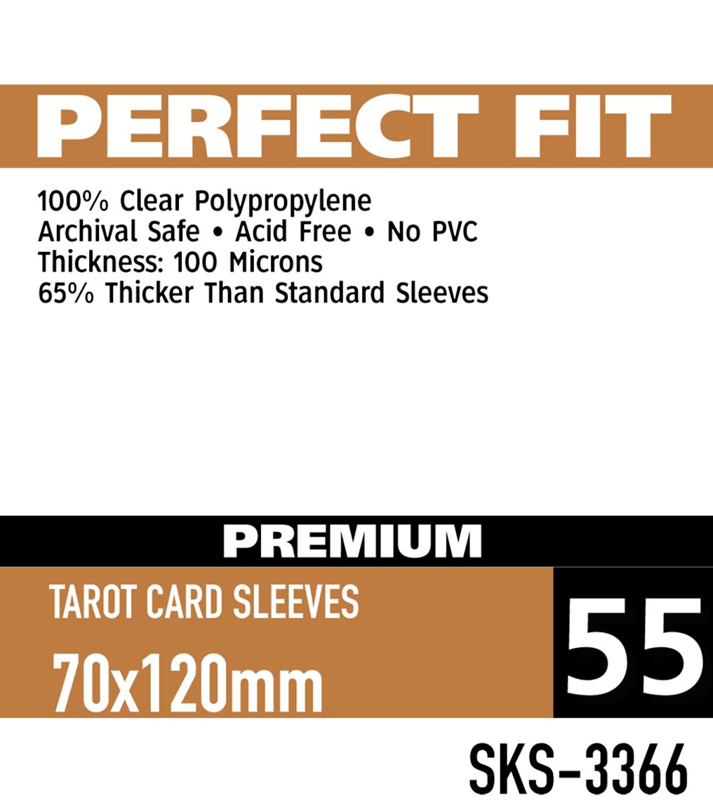 Perfect Fit Premium Tarot Card Sleeves (70x120mm) -55 Pack, 100 Microns SKS-3366