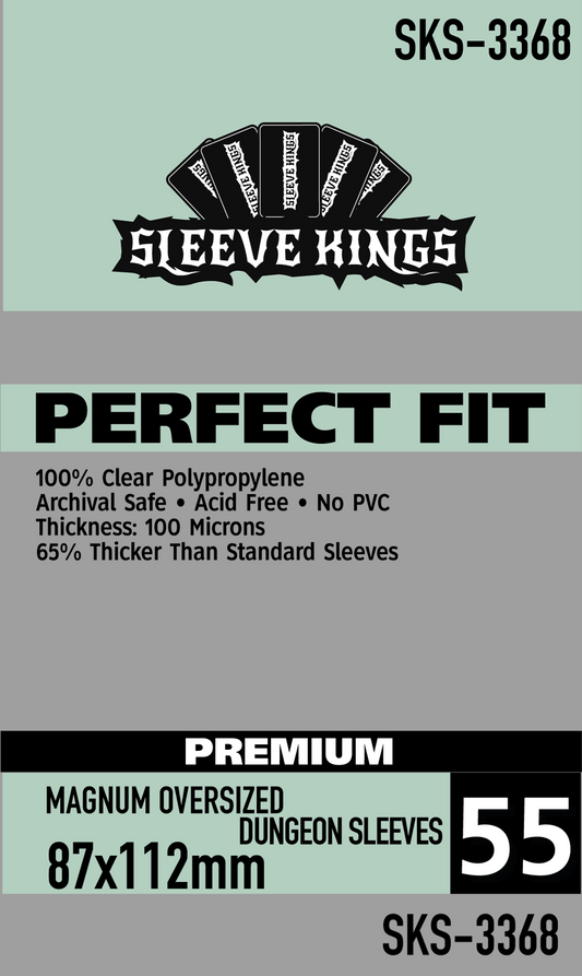 Perfect Fit Prem Mag Oversized Dungeon Sleeves: (87 X 112mm) -55 Pack 100 Microns, SKS-3368