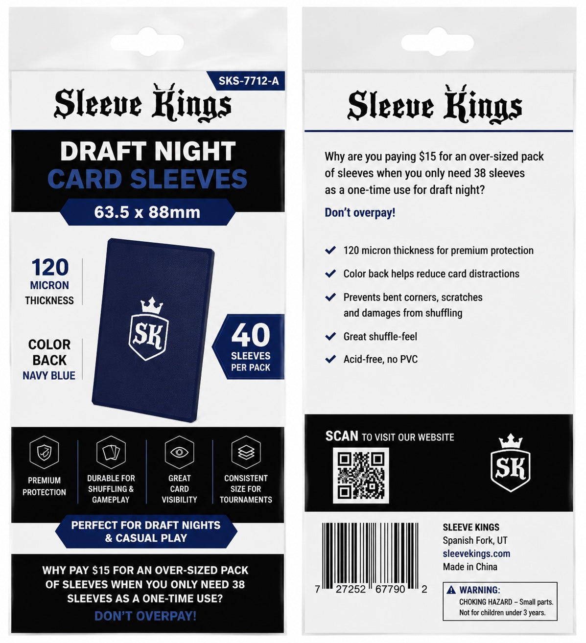 Draft Night ROYAL BLUE Card Game Sleeve (63.5x88mm) 40 Pack (SKS-7712-A)  PREORDER
