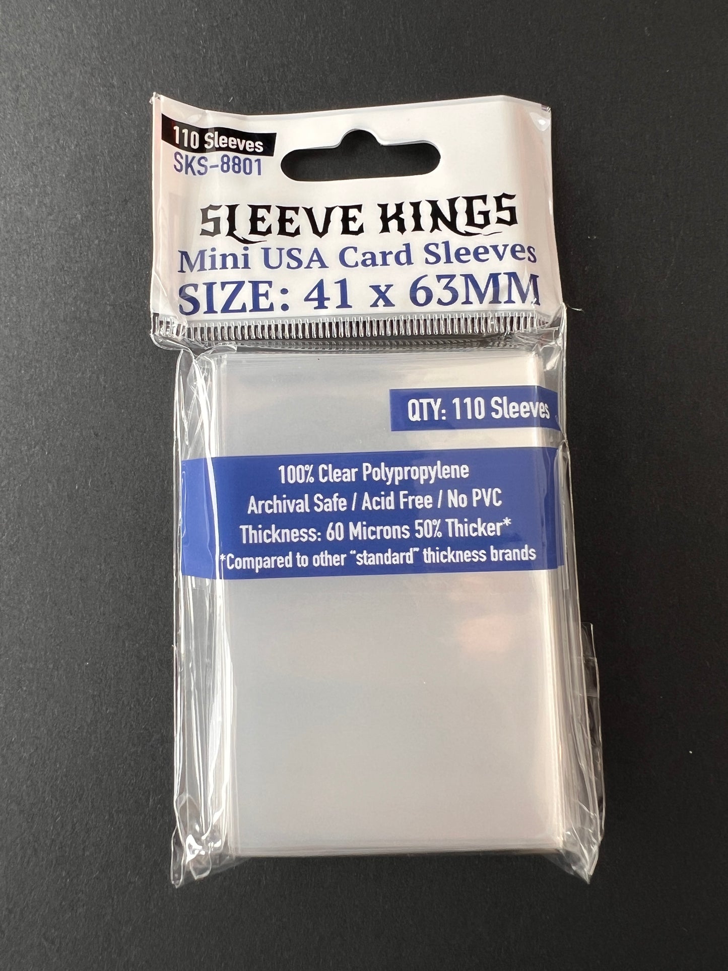 Sleeve Kings Mini USA Game Card Sleeves (41x63mm) 110 Pack, 60 Micron, SKS-8801