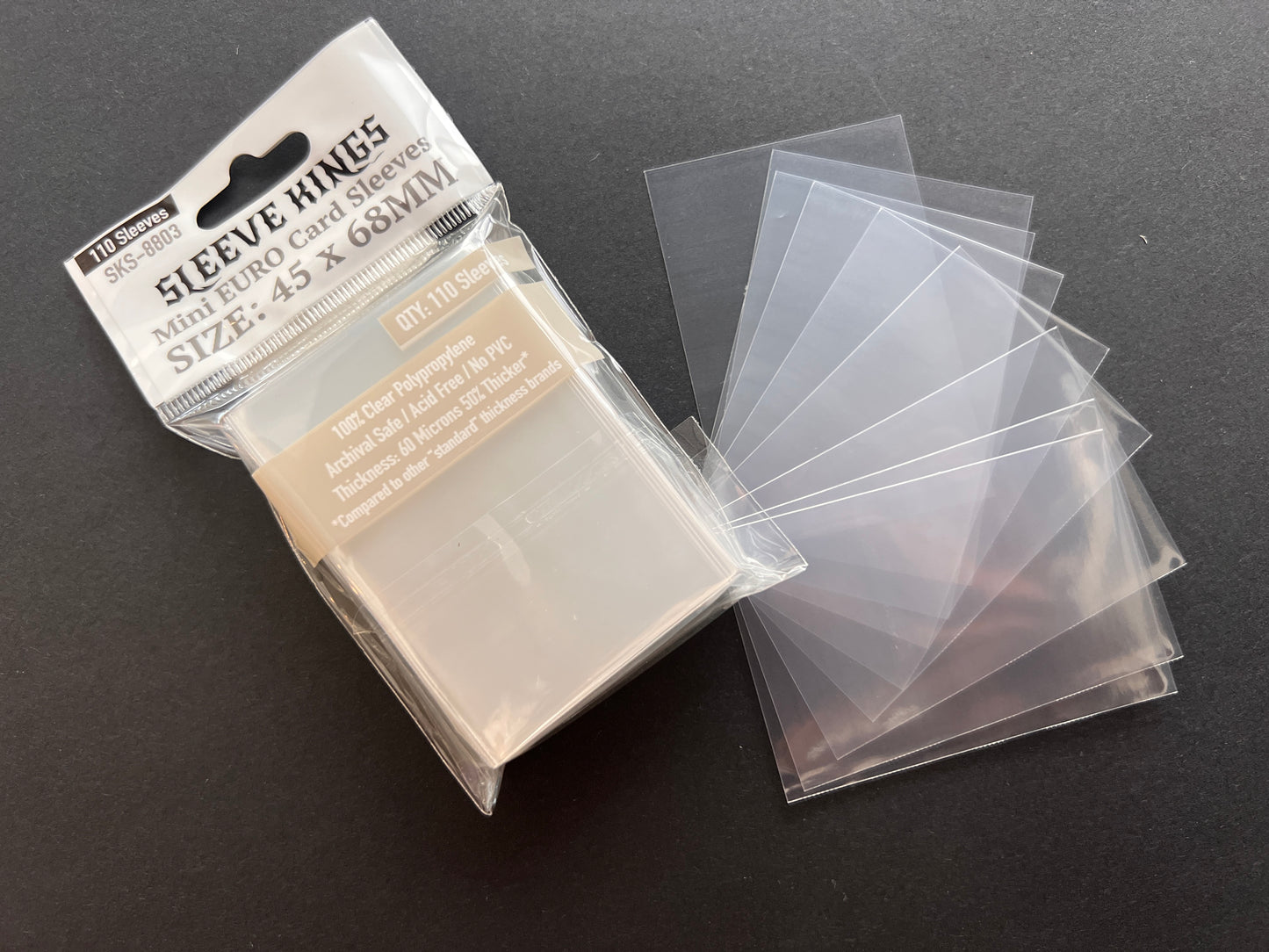 Mini Euro Card Sleeves (45x68mm) 110 Pack, 60 Micron, SKS-8803