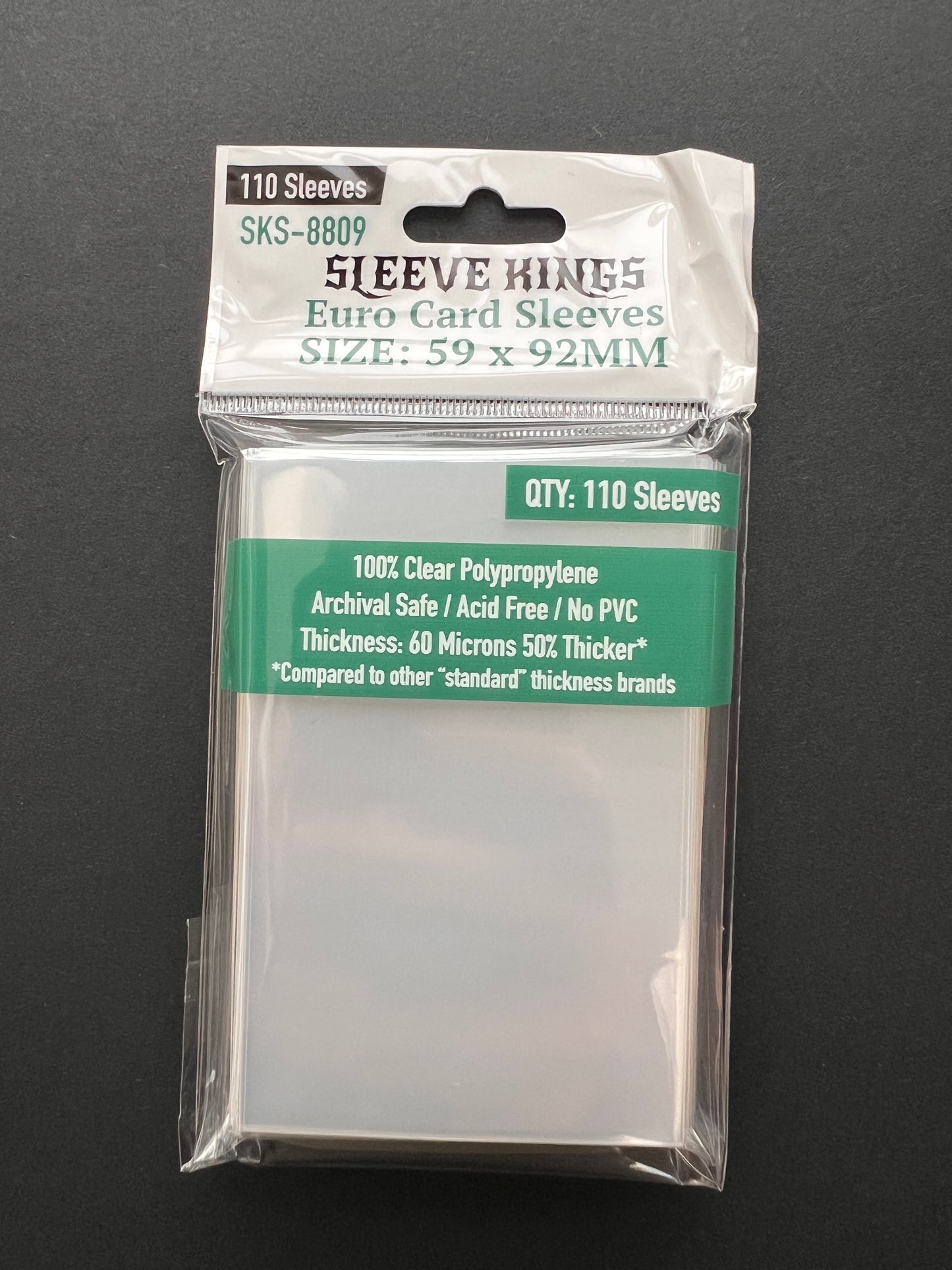 SKS-8809, Sleeve Kings Euro Card Sleeves (59x92mm) - 110 Pack