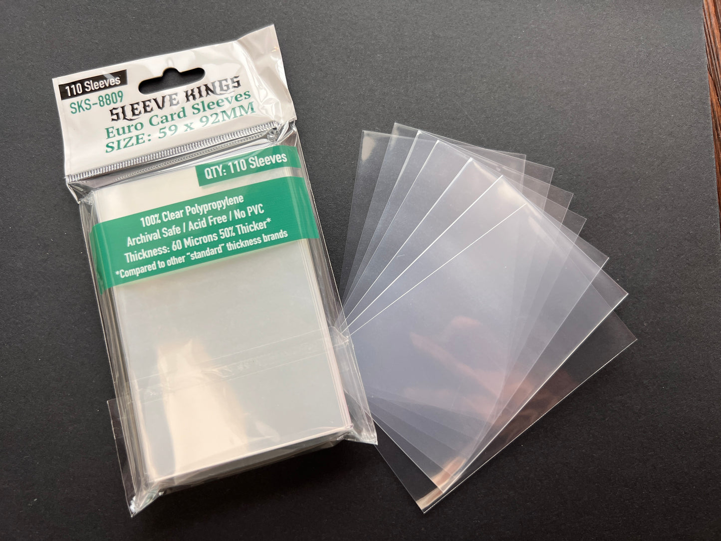 SKS-8809, Sleeve Kings Euro Card Sleeves (59x92mm) - 110 Pack