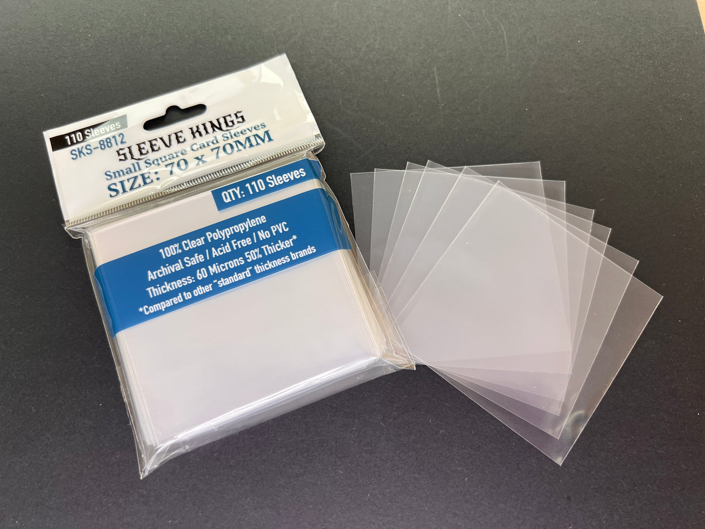 Small Square Game Card Sleeves (70x70mm) 110 Pack, 60 Micron, SKS-8812