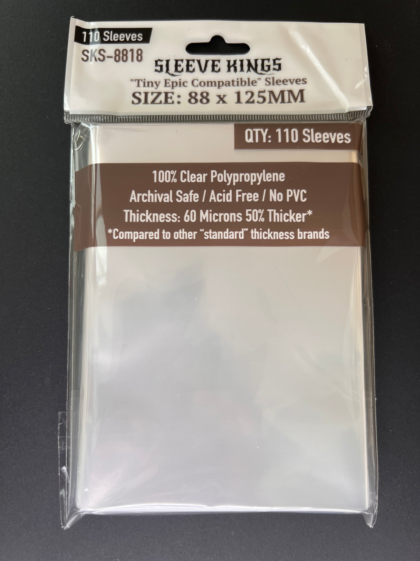 "Tiny Epic" Compatible Card Sleeves (88x125mm) 110 Pack, 60 Micron, SKS-8818