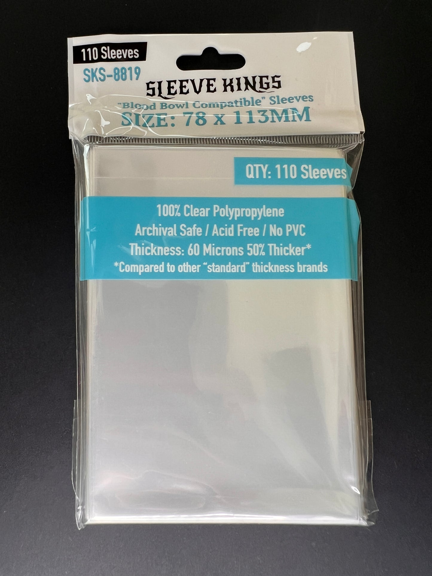 "Blood Bowl" Compatible Sleeves (78x113mm) 110 Pack, 60 Micron, SKS-8819