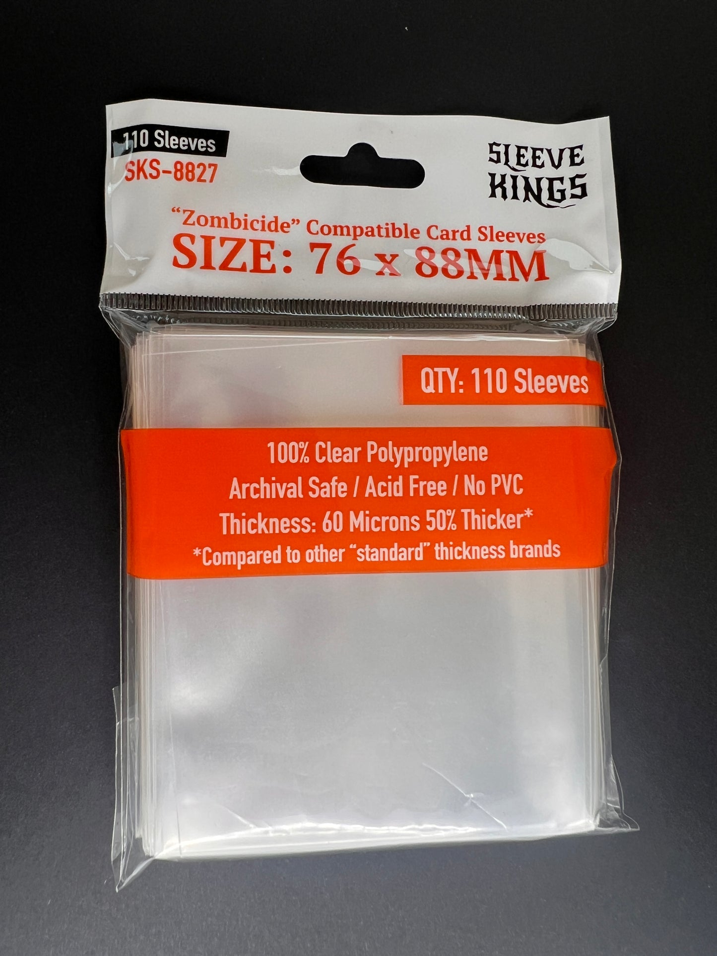 "Zombicide" Compatible Sleeves (76x88mm) 110 Pack, 60 Micron, SKS-8827