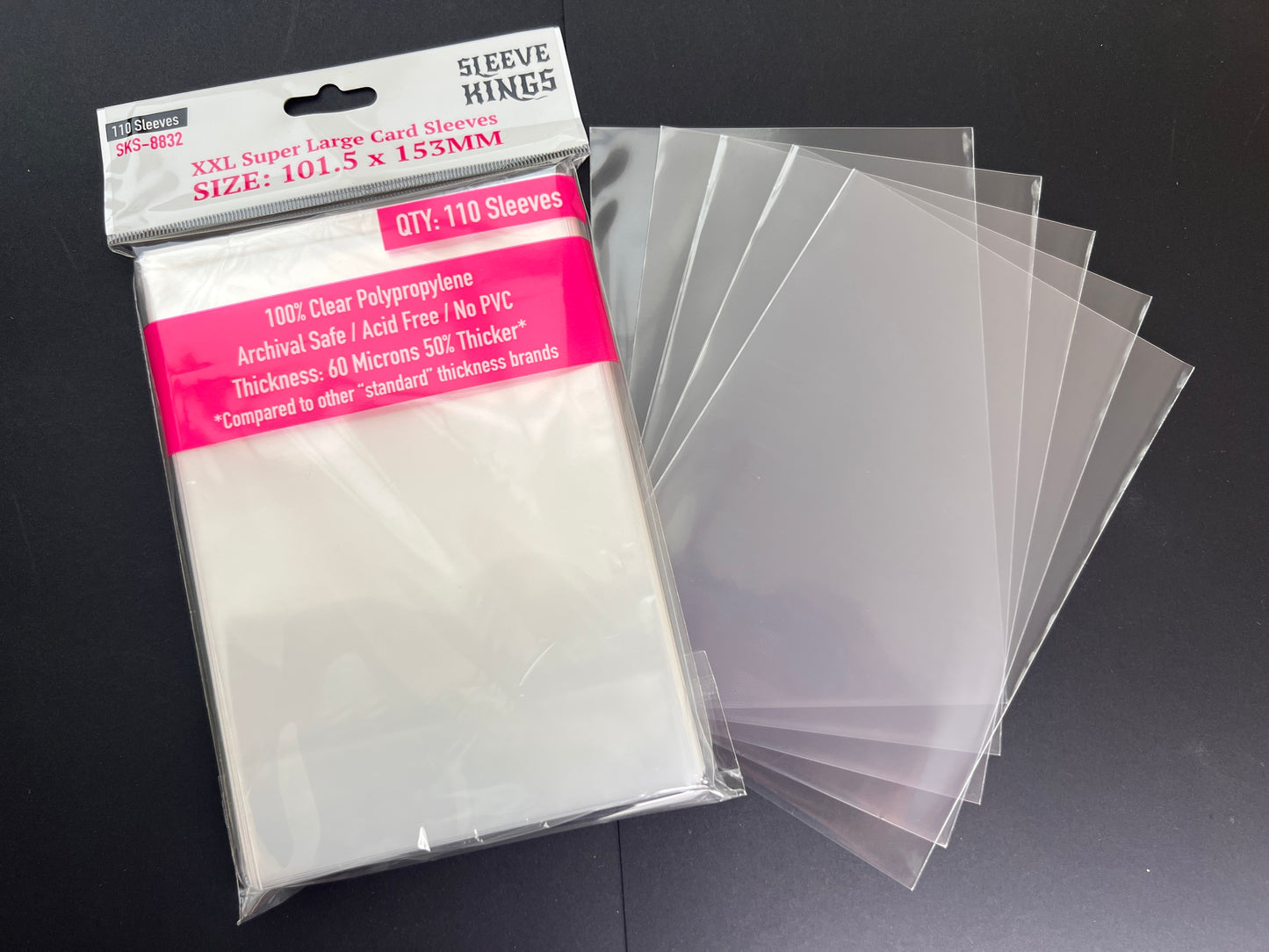 XXL Super Large Game Card Sleeves (101.5x153mm) 110 Pack, 60 Micron, SKS-8832