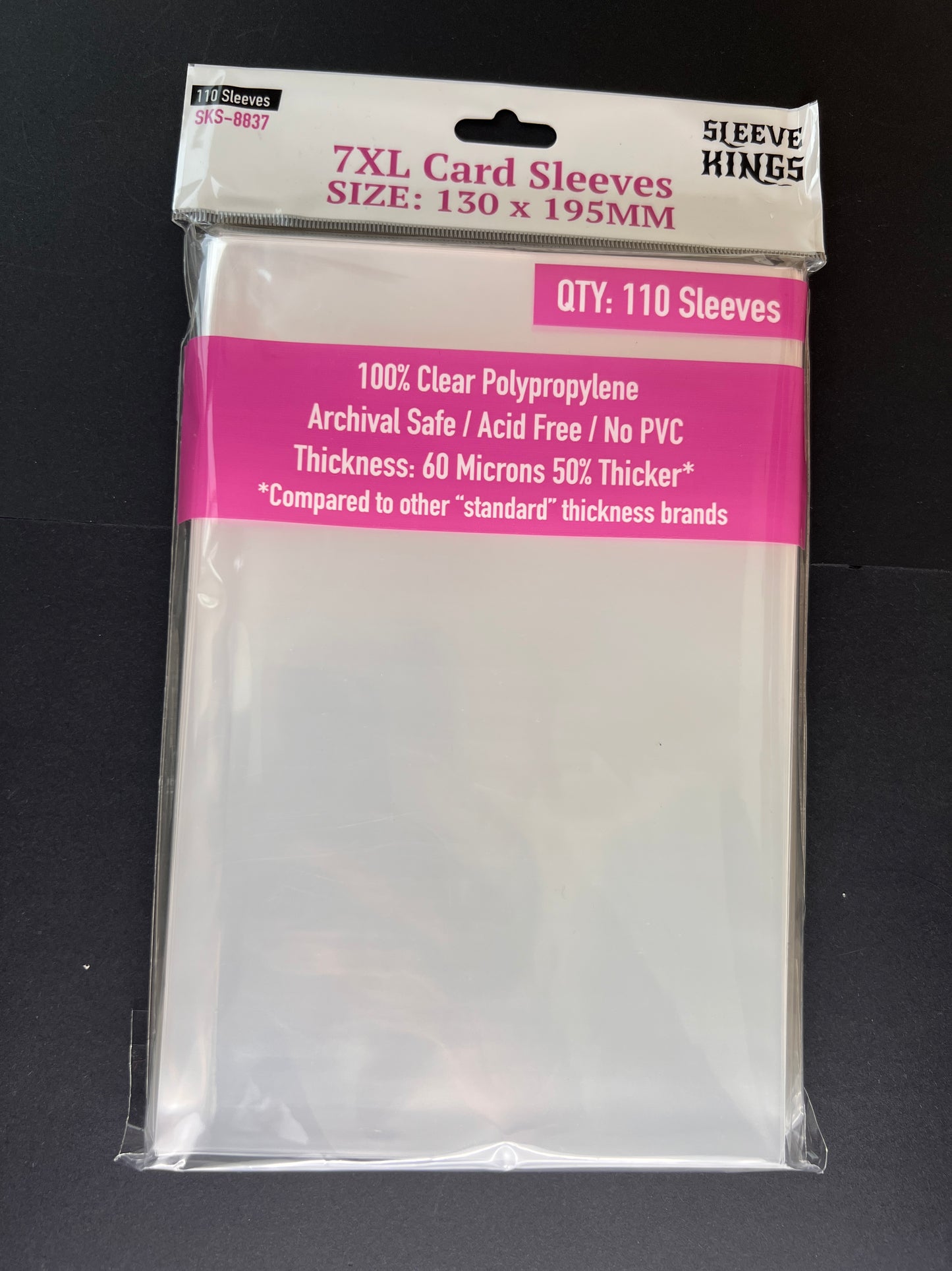 7XL Game Card Sleeves (130x195mm) 110 Pack, 60 Micron, SKS-8837