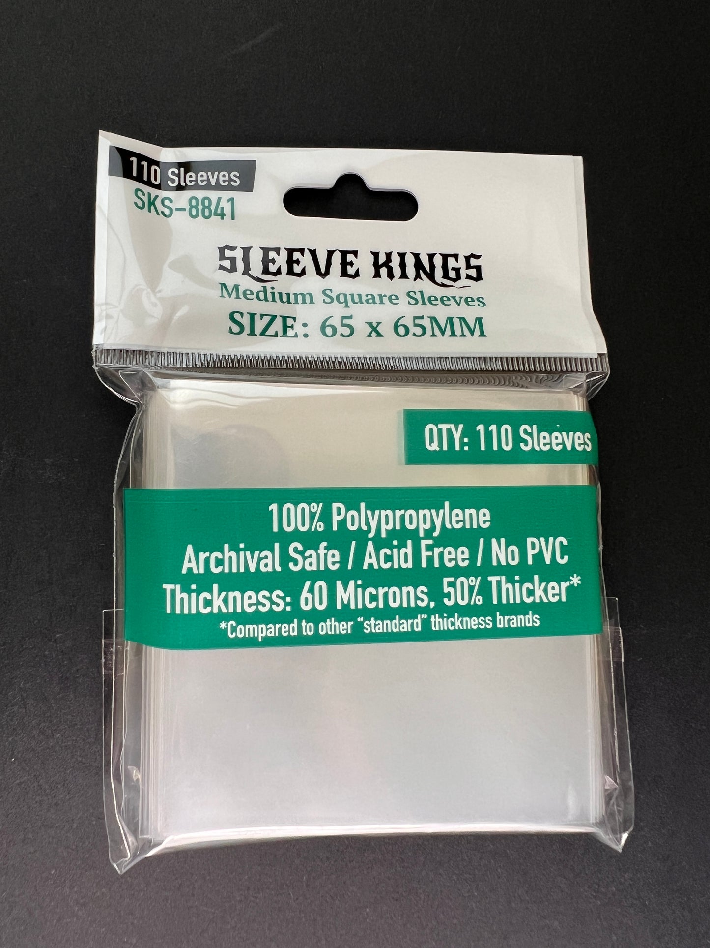 Medium Square Sleeves (65 X 65 MM) 110 Pack, 60 Microns SKS-8841