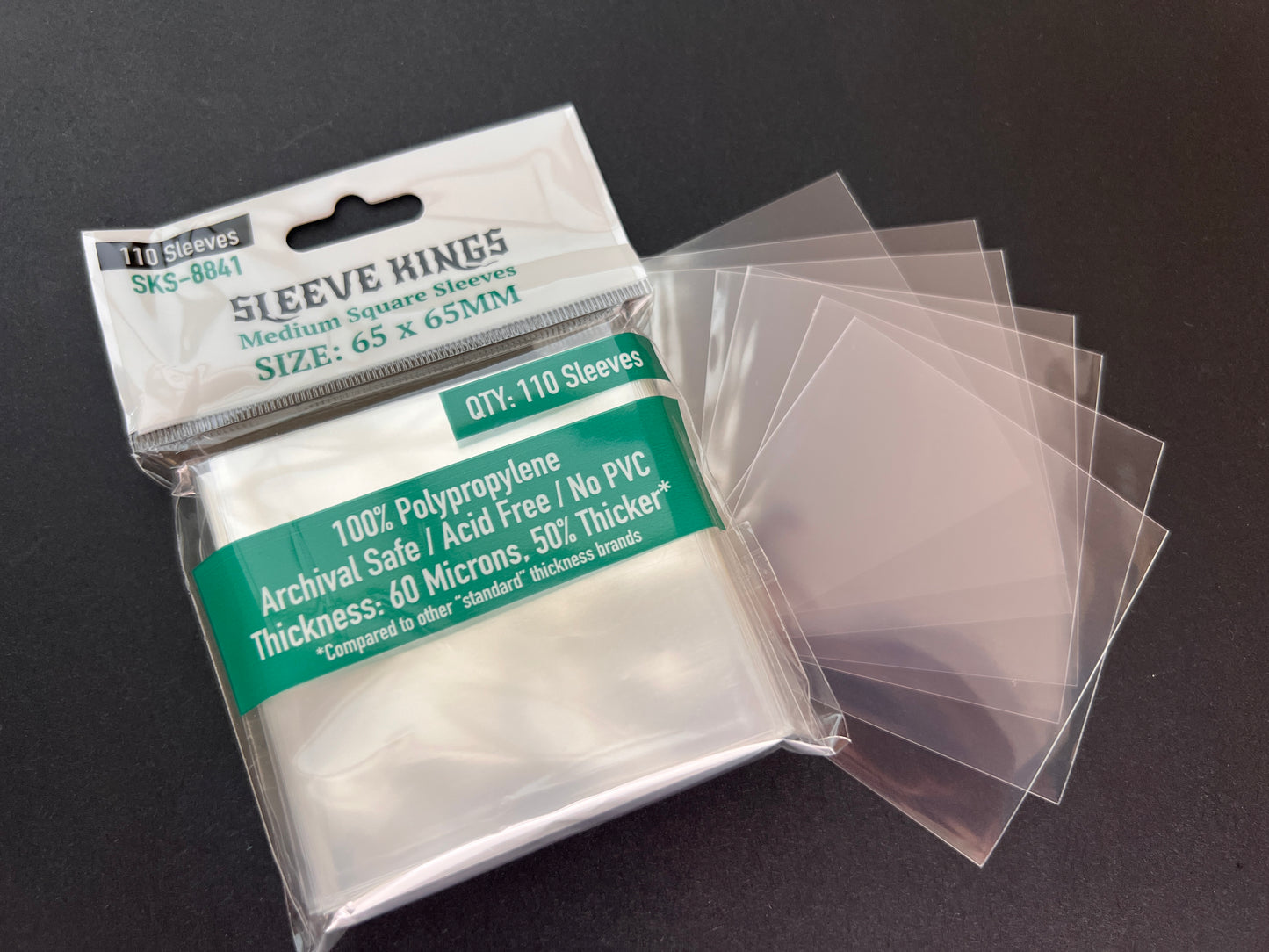 Medium Square Sleeves (65 X 65 MM) 110 Pack, 60 Microns SKS-8841