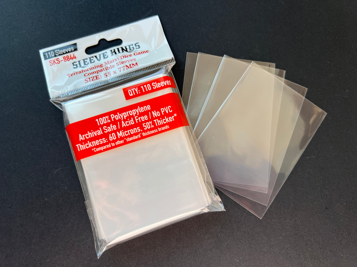 "Terraforming Mars: Dice Game" Compatible Sleeves (55 x 77mm) -110 Pack, 60 Microns, SKS-8844