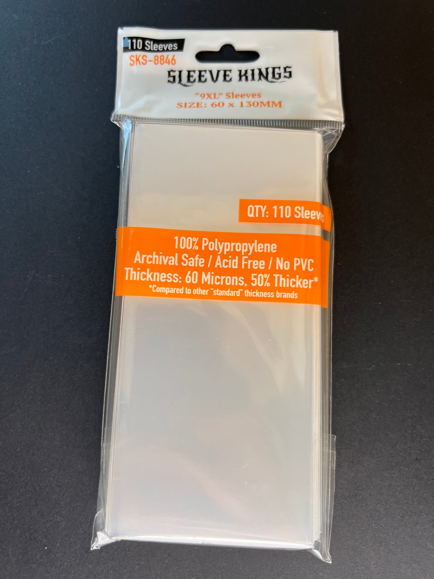 9XL Sleeves (60 X 130 MM) 110 Pack, 60 Microns, SKS-8846