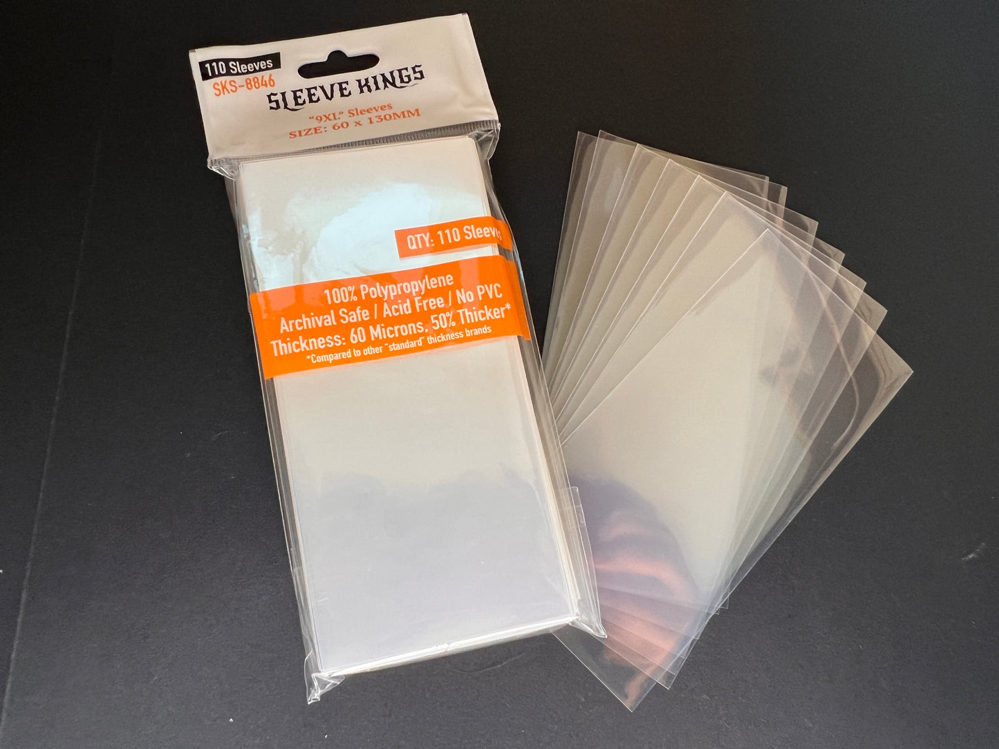 9XL Sleeves (60 X 130 MM) 110 Pack, 60 Microns, SKS-8846