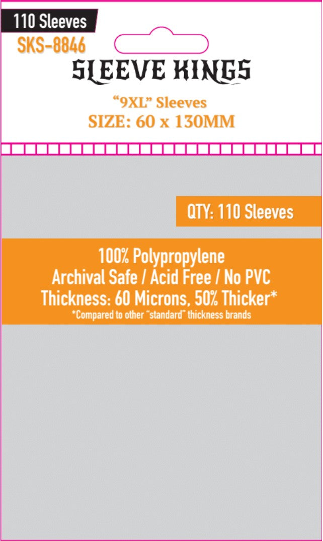 9XL Sleeves (60 X 130 MM) 110 Pack, 60 Microns, SKS-8846