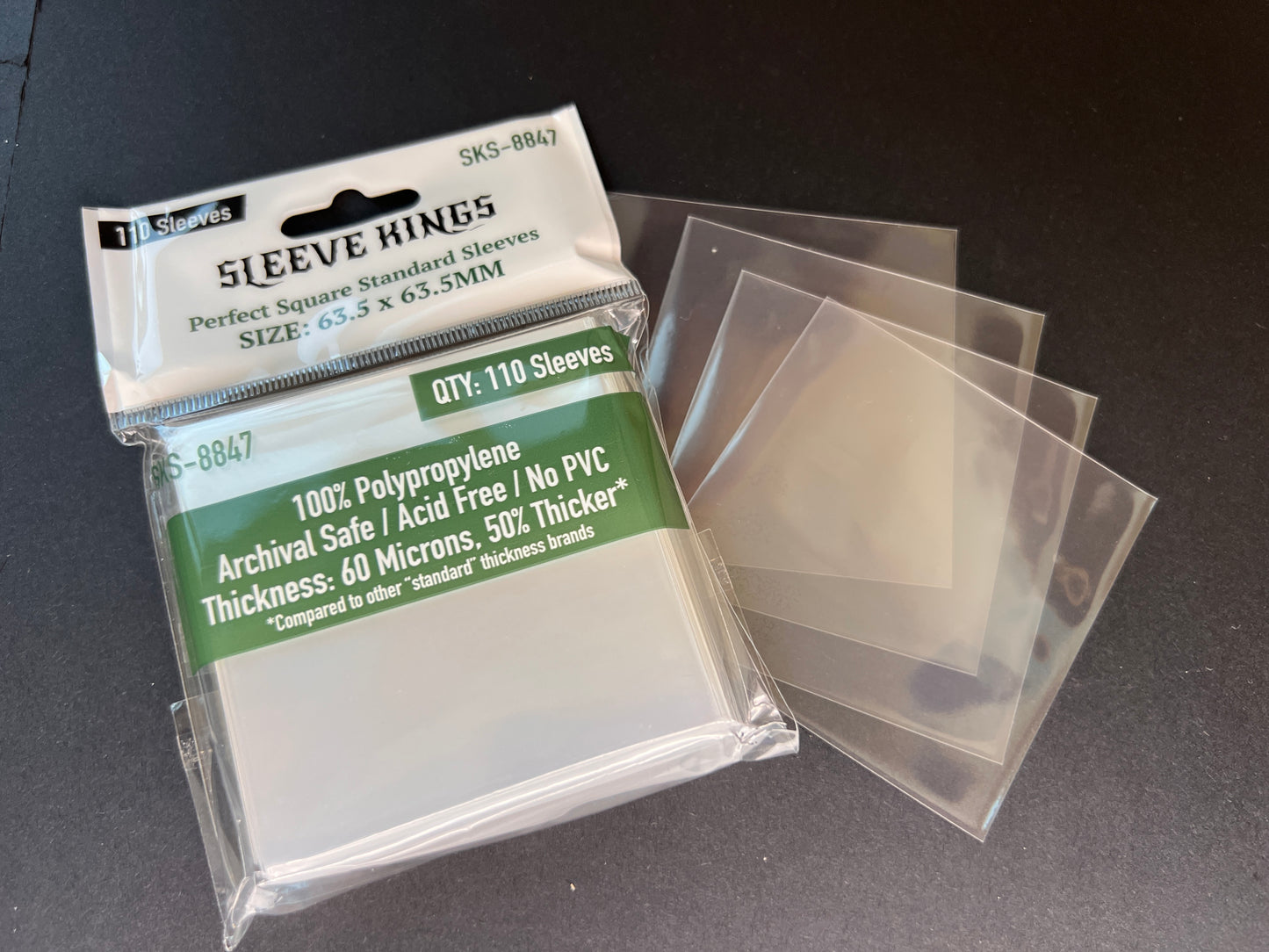 Perfect Square Standard Sleeves (63.5 X 63.5 MM) 110 Pack, 60 Microns SKS-8847