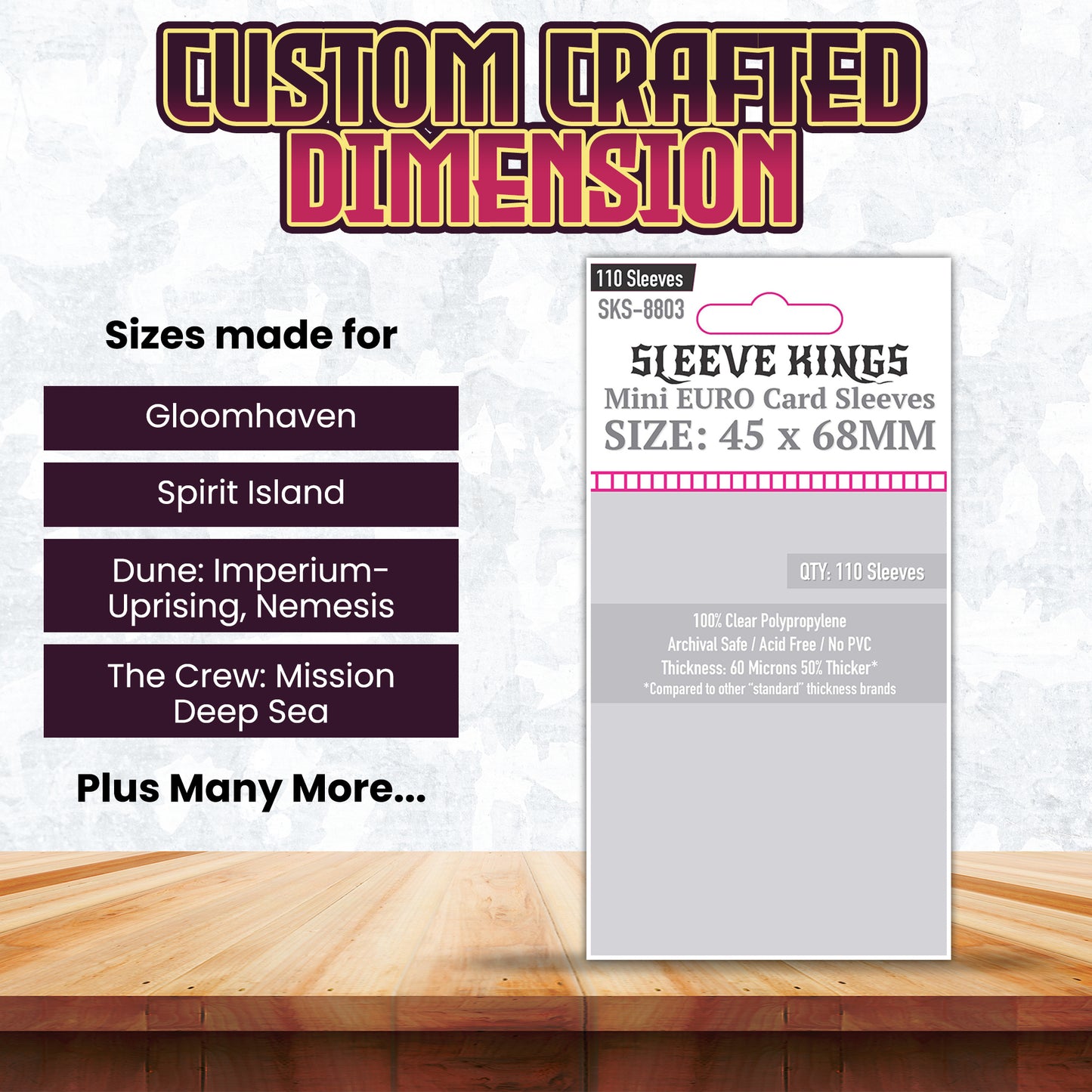 Mini Euro Card Sleeves (45x68mm) 110 Pack, 60 Micron, SKS-8803