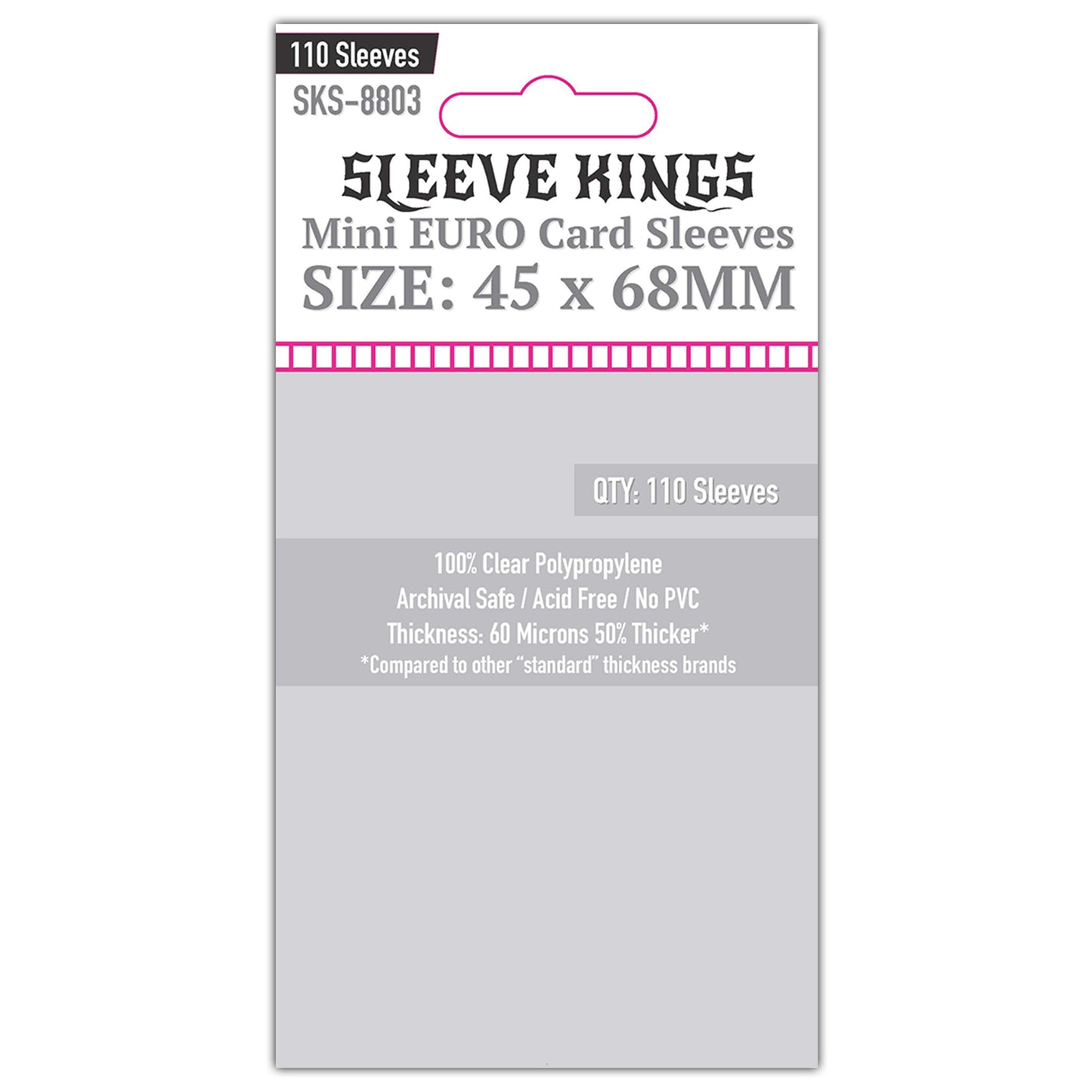 Mini Euro Card Sleeves (45x68mm) 110 Pack, 60 Micron, SKS-8803