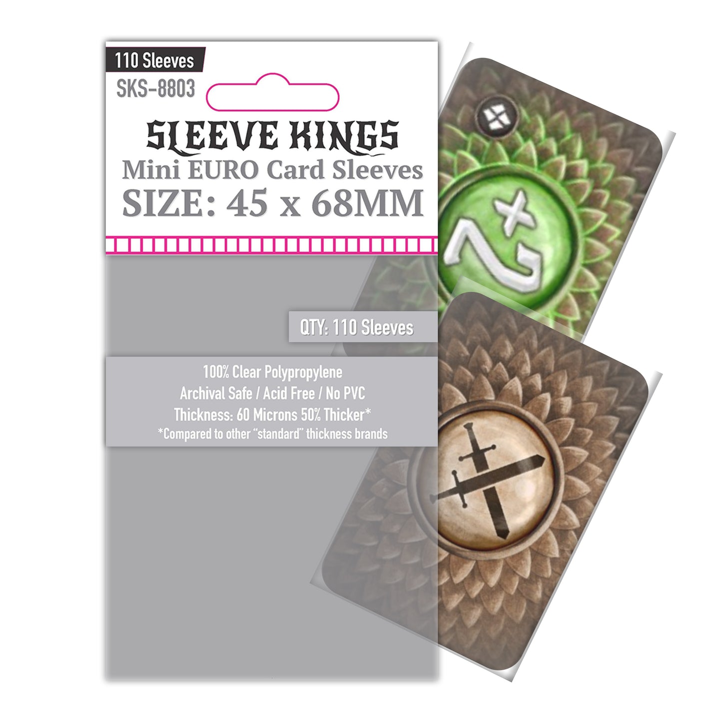 Mini Euro Card Sleeves (45x68mm) 110 Pack, 60 Micron, SKS-8803