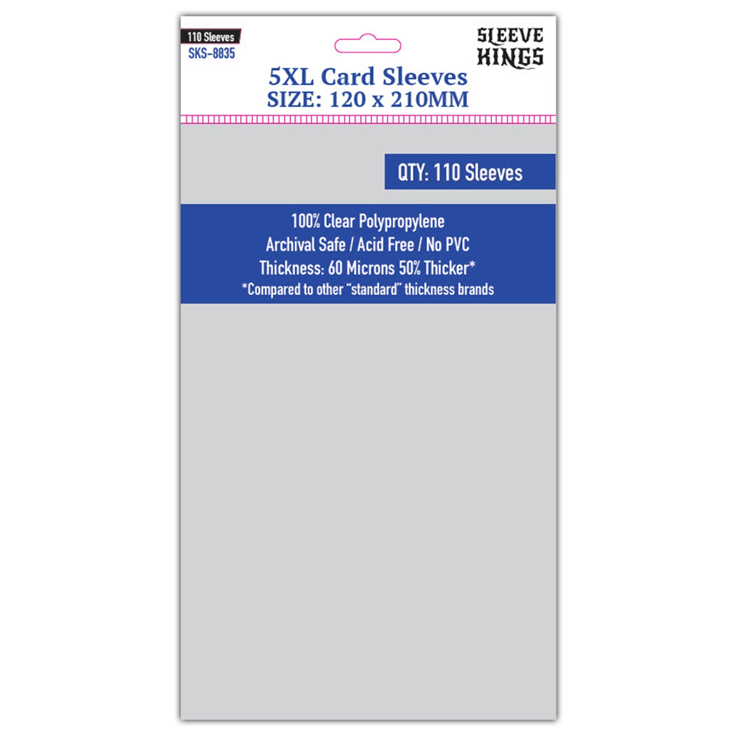 5XL Game Card Sleeves (120x210mm) 110 Pack, 60 Micron, SKS-8835