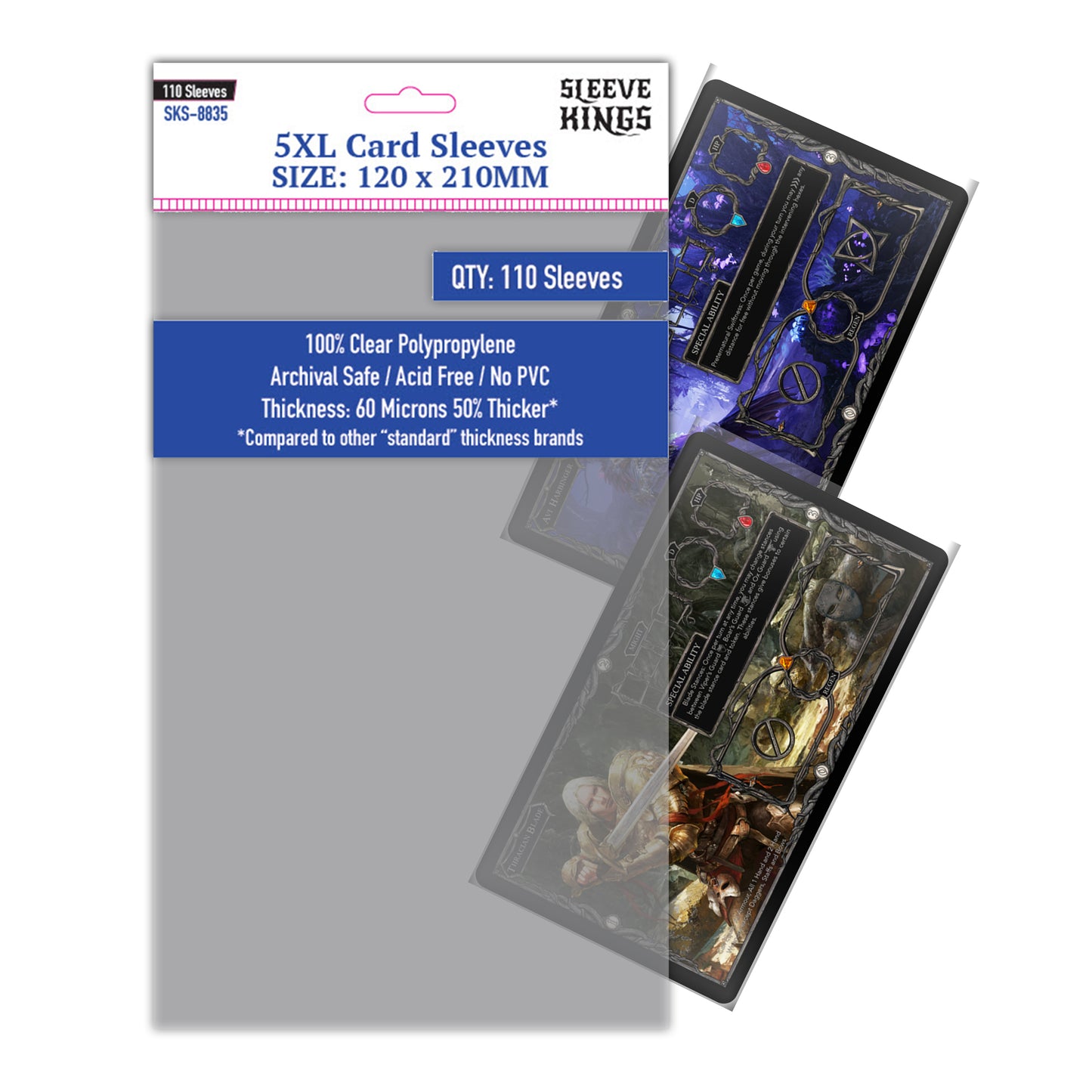 5XL Game Card Sleeves (120x210mm) 110 Pack, 60 Micron, SKS-8835