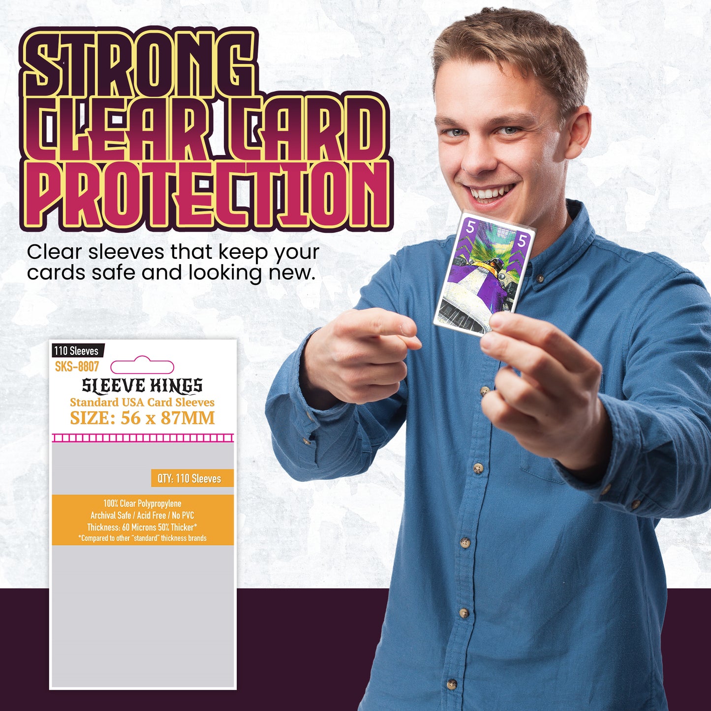 Standard USA Game Card Sleeves (56x87mm) 110 Pack, 60 Micron, SKS-8807