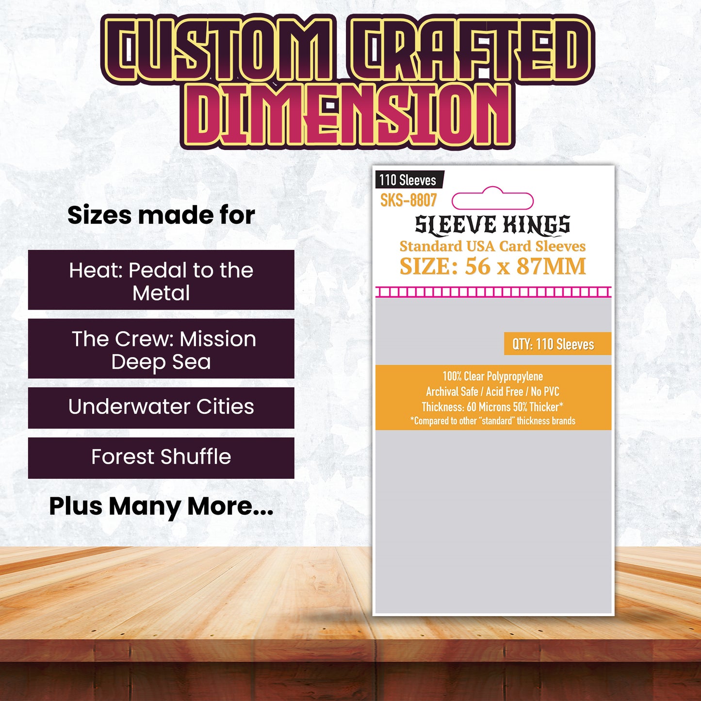 Standard USA Game Card Sleeves (56x87mm) 110 Pack, 60 Micron, SKS-8807