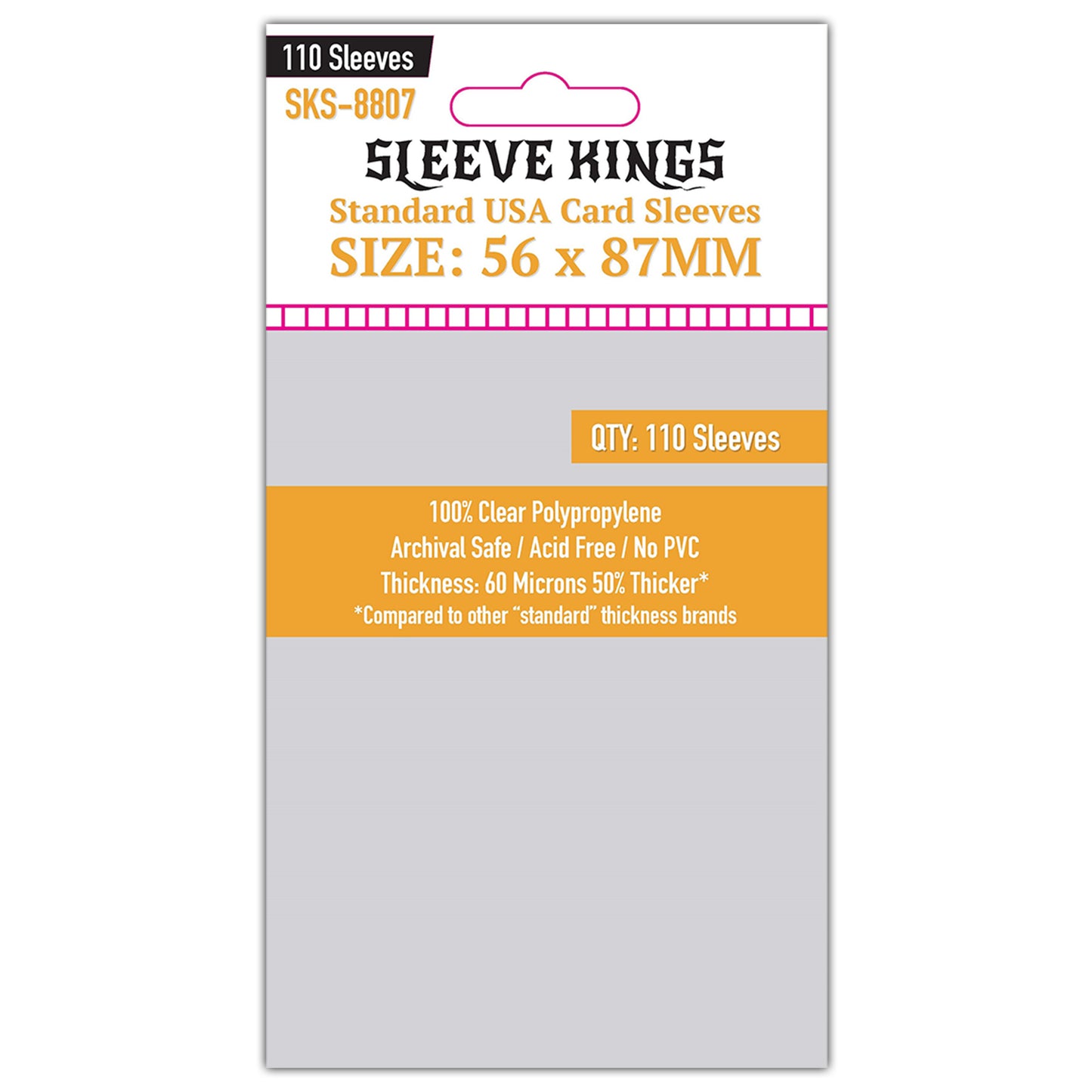 Standard USA Game Card Sleeves (56x87mm) 110 Pack, 60 Micron, SKS-8807