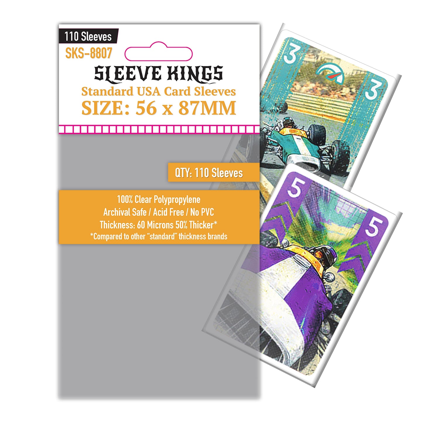 Standard USA Game Card Sleeves (56x87mm) 110 Pack, 60 Micron, SKS-8807