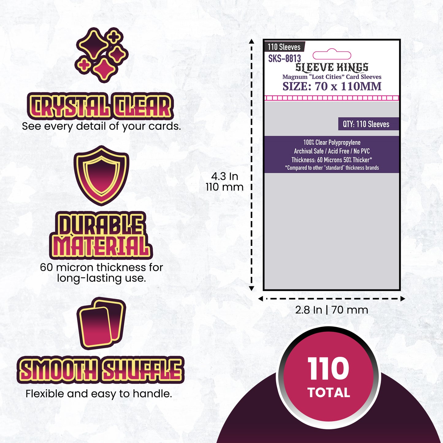 "Lost Cities" Magnum Card Sleeves (70x110mm) 110 Pack, SKS-8813