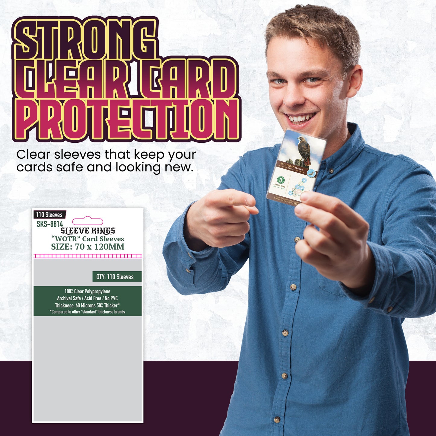 "WOTR" Card Sleeves (70x120mm) 110 Pack, 60 Micron, SKS-8814