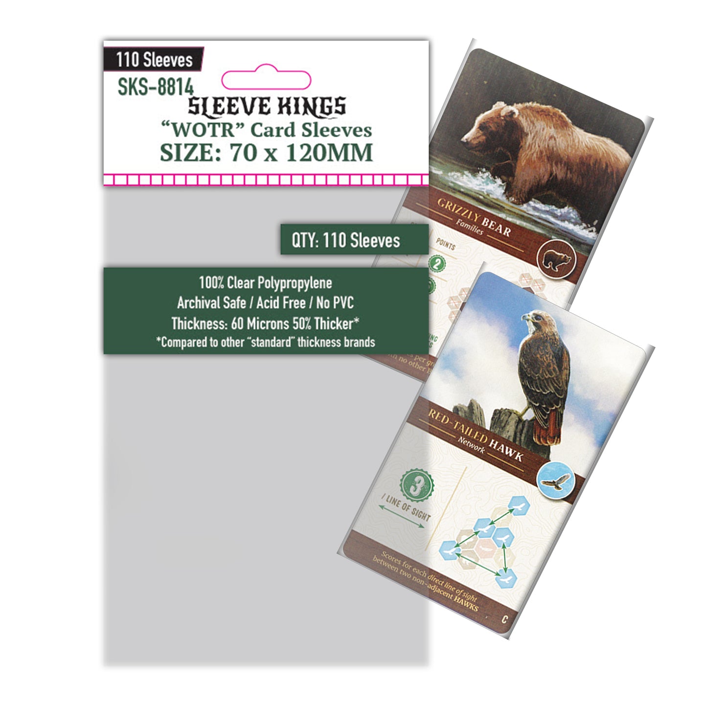 "WOTR" Card Sleeves (70x120mm) 110 Pack, 60 Micron, SKS-8814