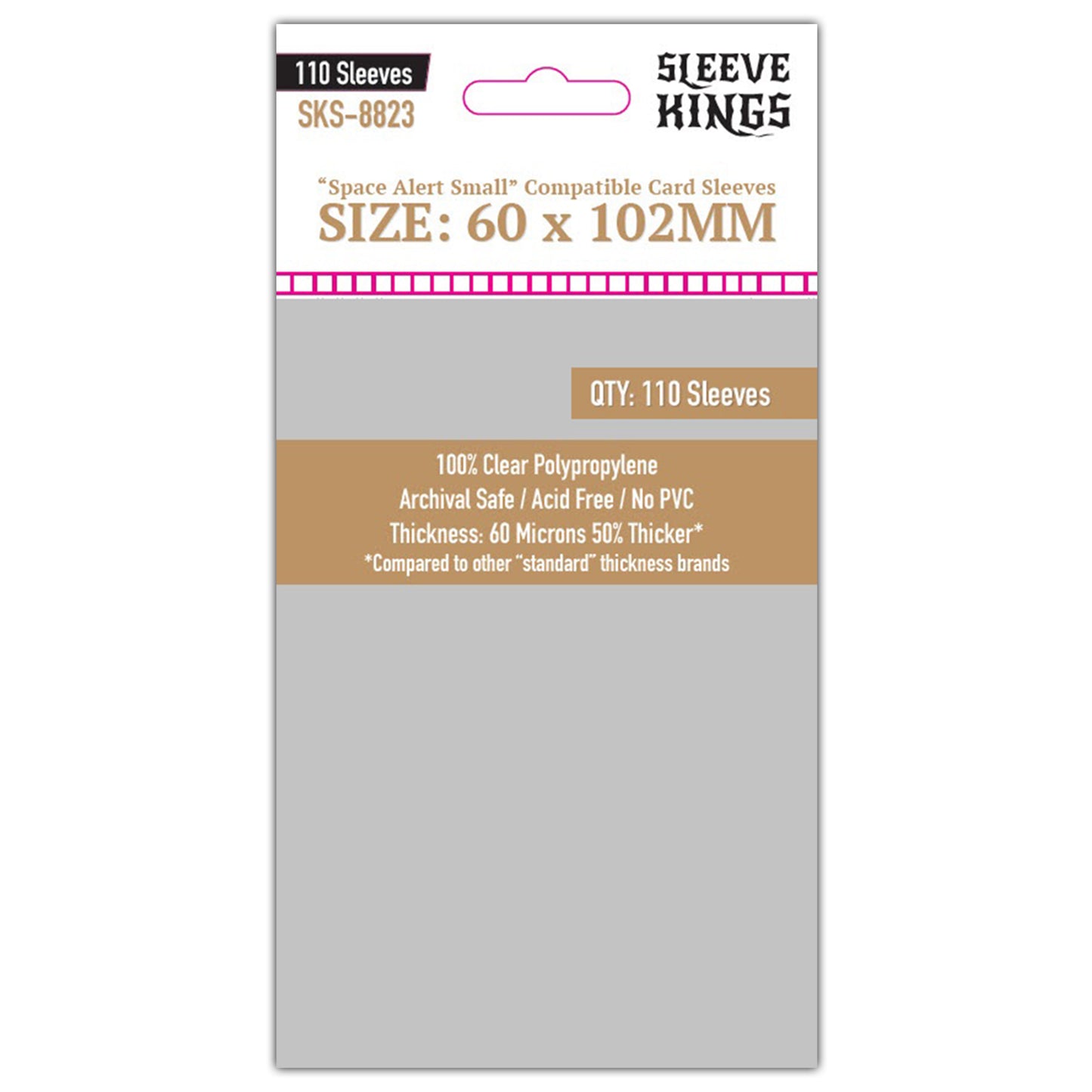 "Space Alert" Compatible Sleeves (60x102mm) 110 Pack, 60 Micron, SKS-8823