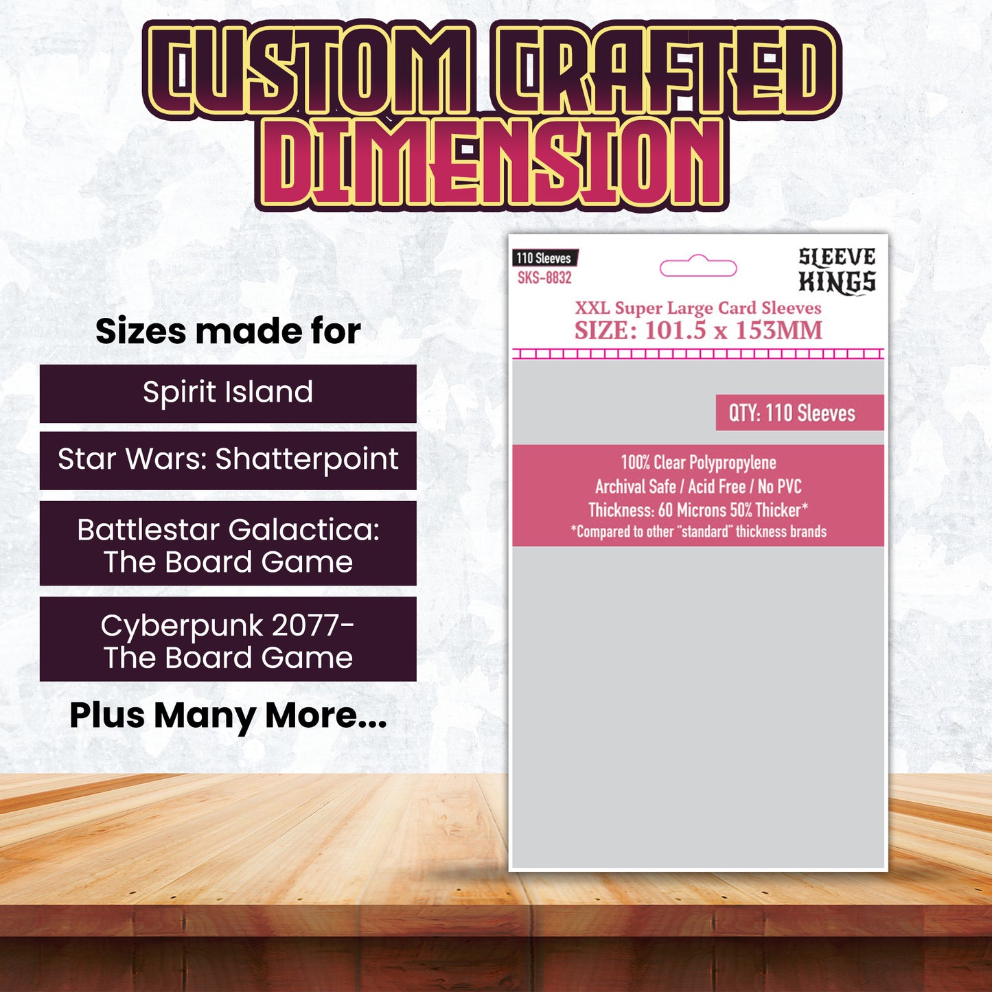 XXL Super Large Game Card Sleeves (101.5x153mm) 110 Pack, 60 Micron, SKS-8832