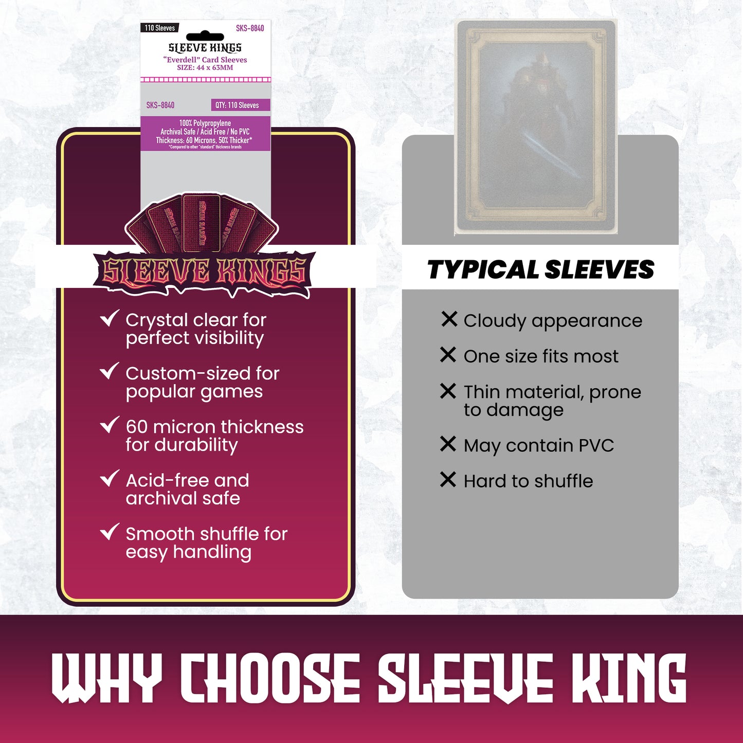 '"Etherfields Mini Compatible" Sleeves (44 X 63 MM) - 110 Pack, SKS-8840