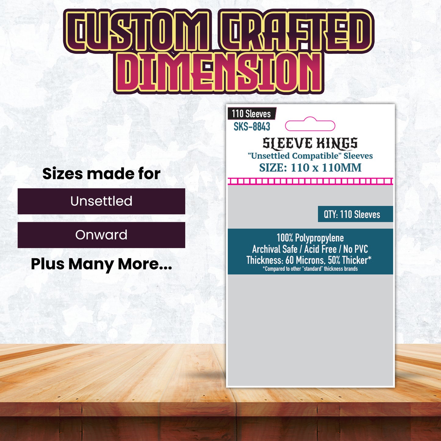 "Unsettled Compatible" Sleeves (110 X 110 MM) -110 Pack- SKS-8843
