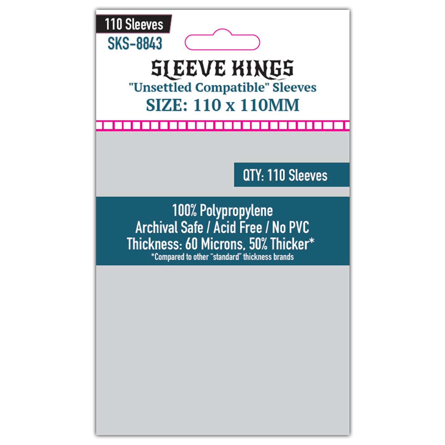 "Unsettled Compatible" Sleeves (110 X 110 MM) -110 Pack- SKS-8843
