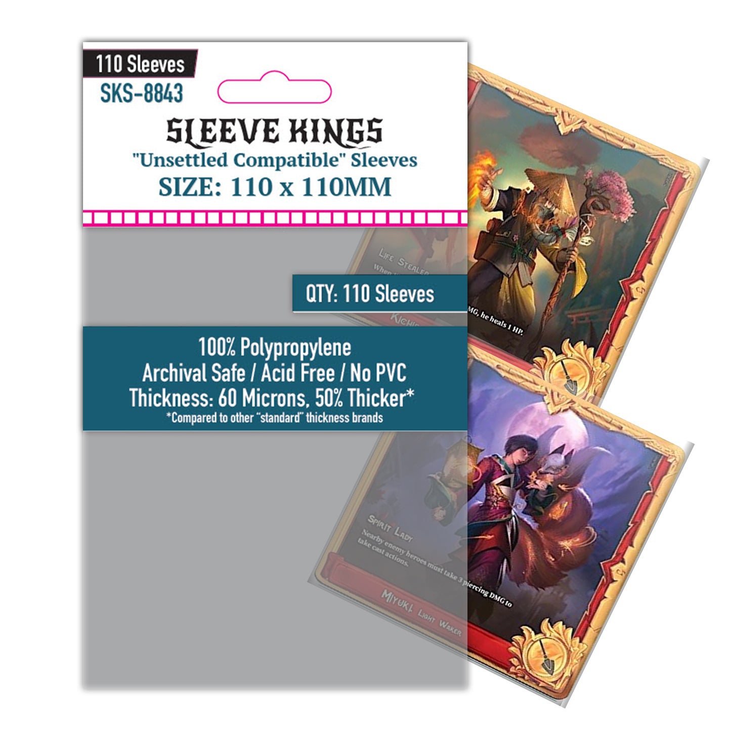 "Unsettled Compatible" Sleeves (110 X 110 MM) -110 Pack- SKS-8843