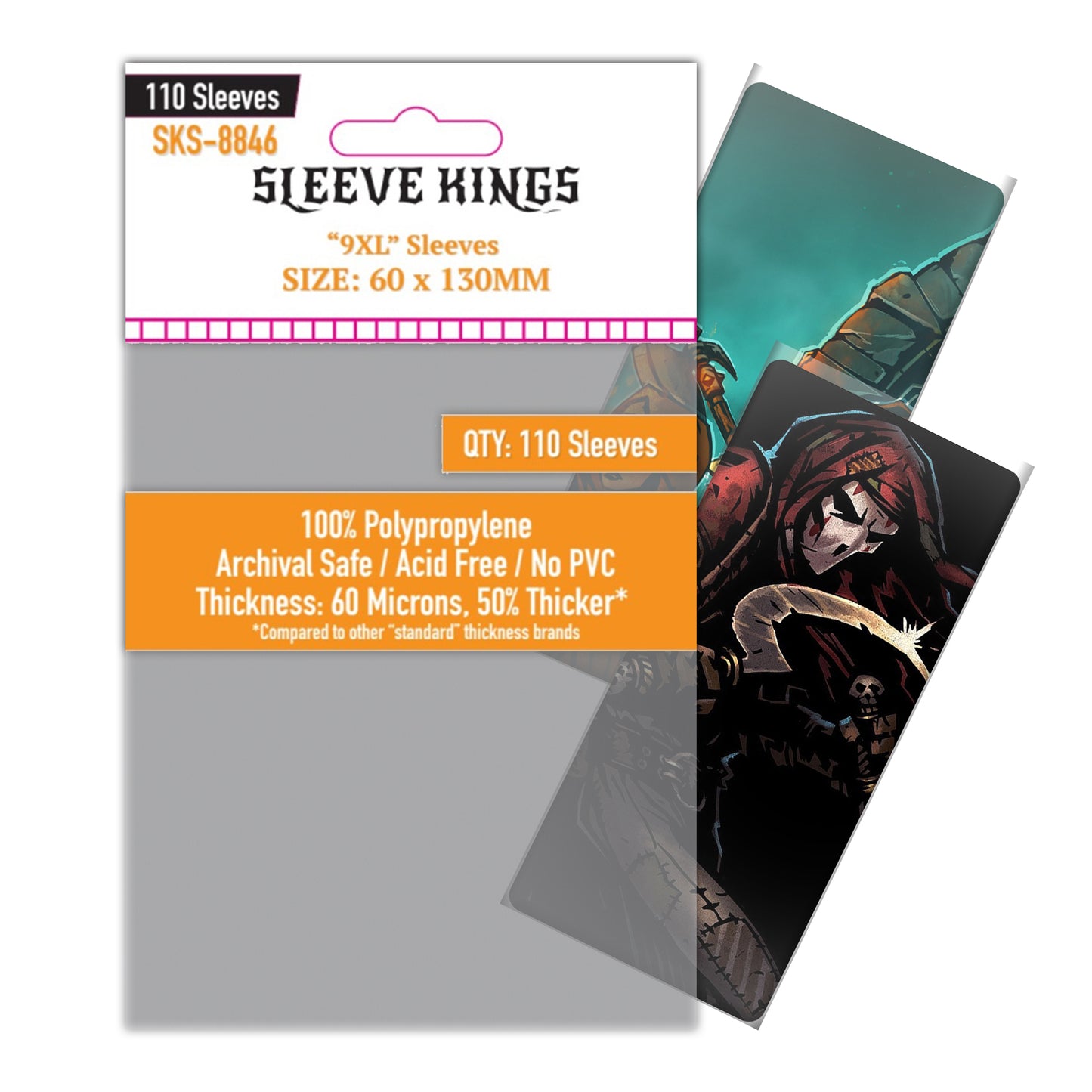 9XL Sleeves (60 X 130 MM) 110 Pack, 60 Microns, SKS-8846