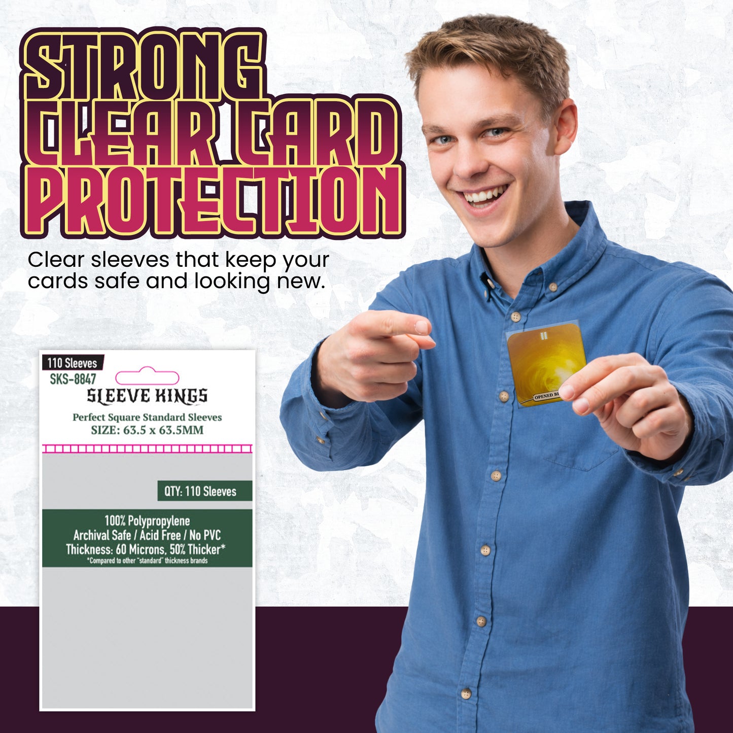 Perfect Square Standard Sleeves (63.5 X 63.5 MM) 110 Pack, 60 Microns SKS-8847