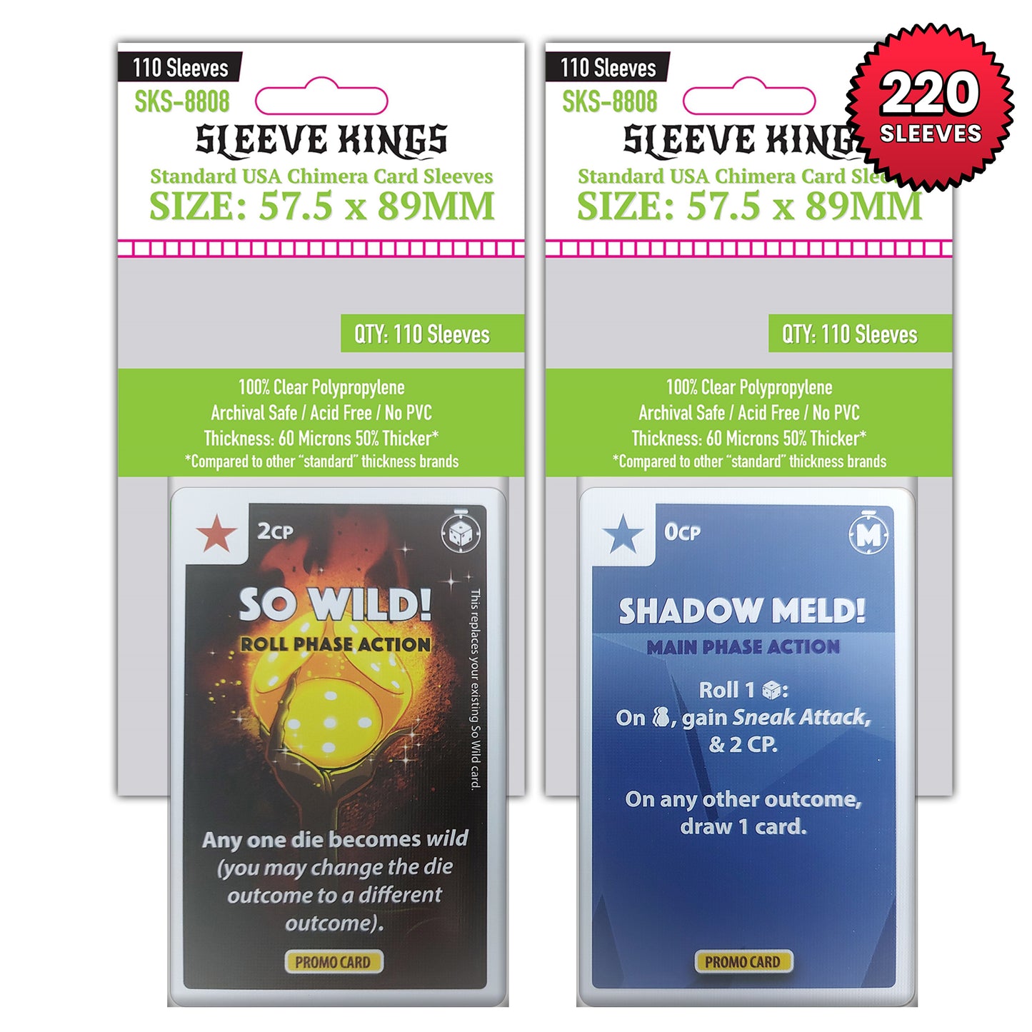"Dice Throne: Season One" Compatible Sleeve Bundle (8808 X 2)