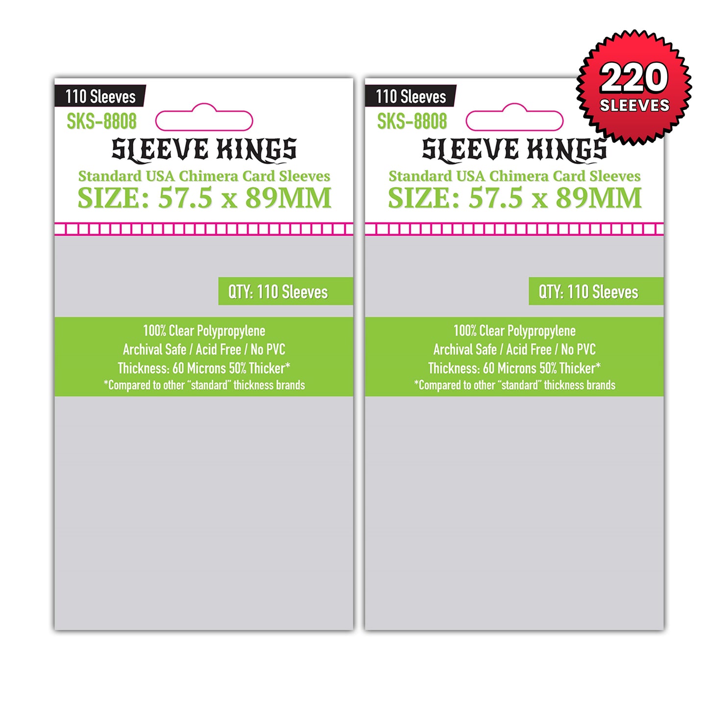"Dice Throne: Season One" Compatible Sleeve Bundle (8808 X 2)