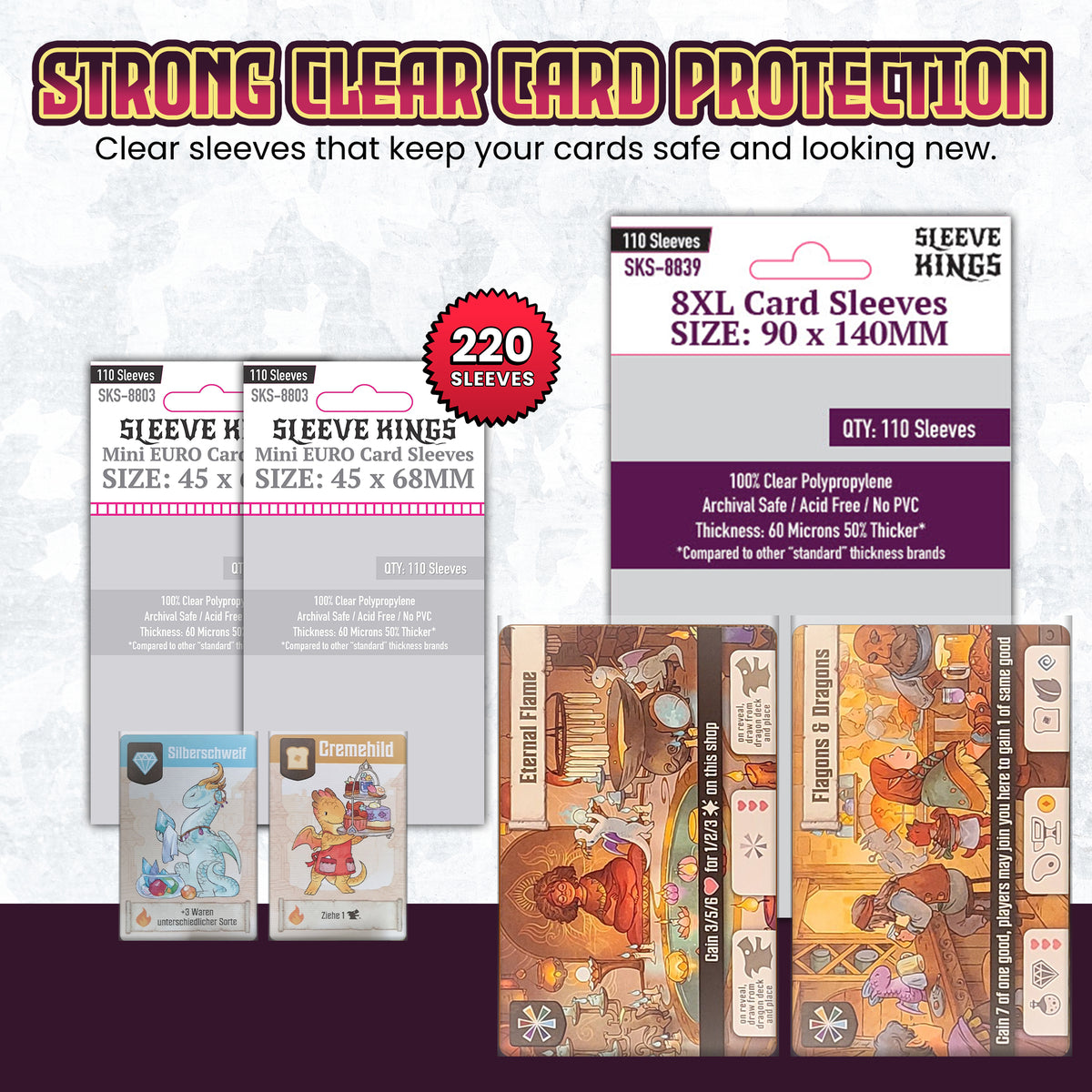 "Flamecraft" Compatible Card Sleeve Bundle (8803 X 2, 8839 X 1)