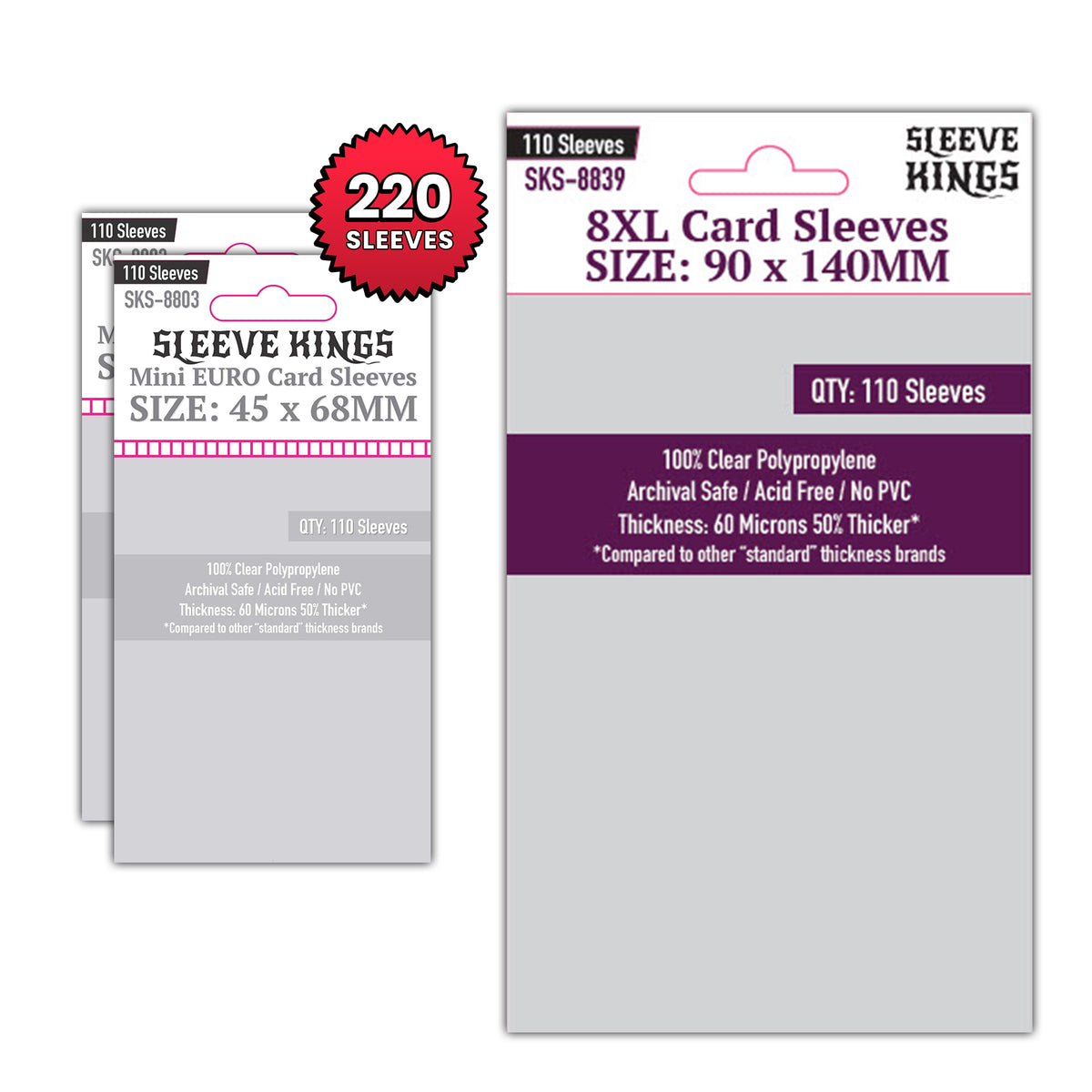 "Flamecraft" Compatible Card Sleeve Bundle (8803 X 2, 8839 X 1)