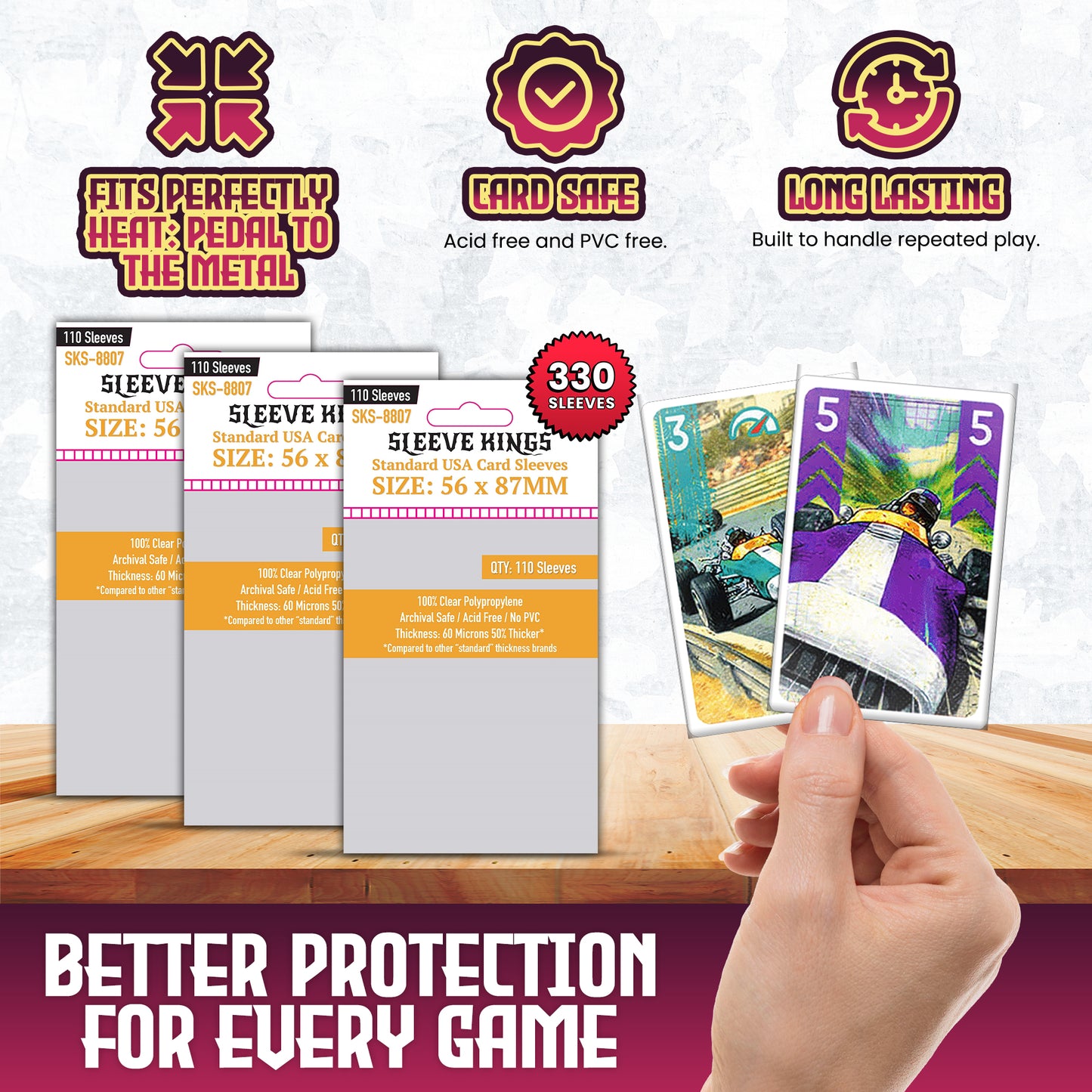 "Heat: Pedal to the Metal" Compatible Card Sleeve Bundle (8807 X 3)