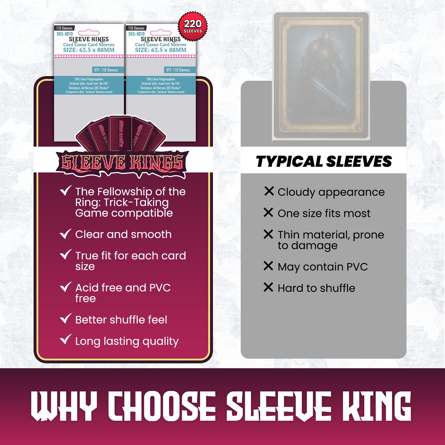 "The Fellowship of the Ring: Trick-Taking Game" Compatible Card Sleeve Bundle (8810 x 2)