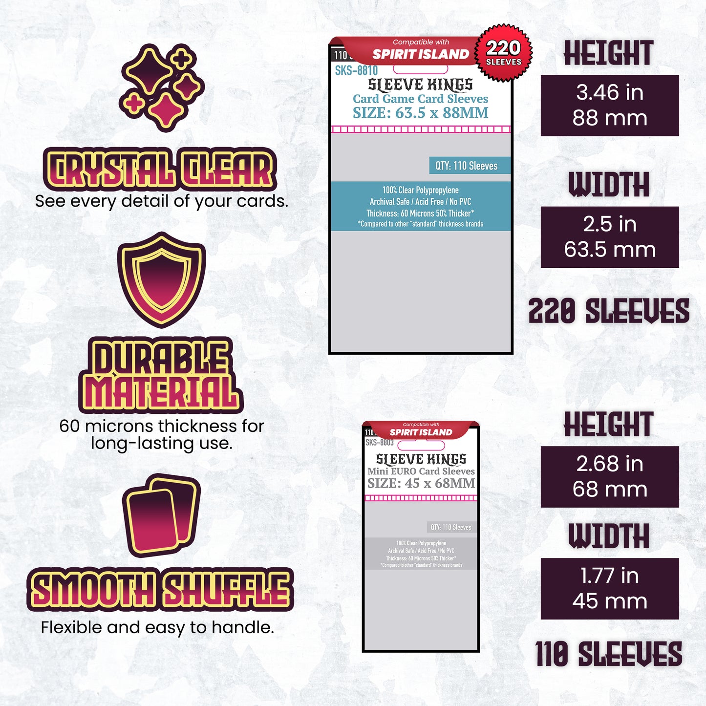 "Spirit Island" Compatible Sleeve Bundle (8803 X 1 + 8810 X 2 + 8832 X 1)