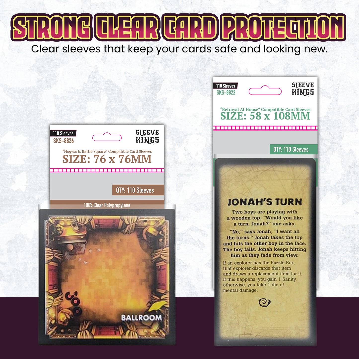 "Betrayal at House on the Hill" 3rd Edition Compatible Sleeve Bundle (8822 x 1, 8826 x 1)